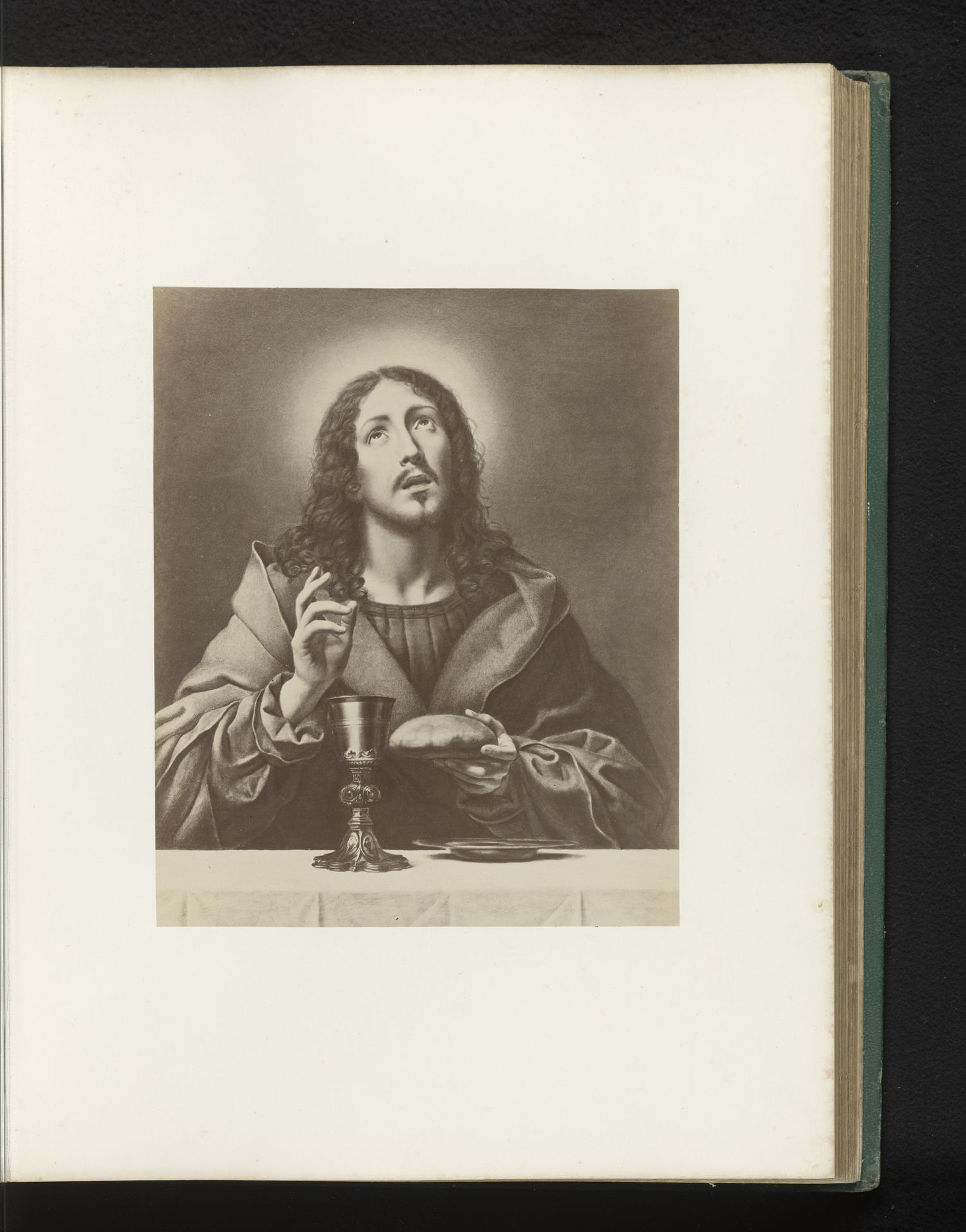 Fotoreproductie van het schilderij Christus zegent het brood en de wijn door Carlo Dolci by Anonymous