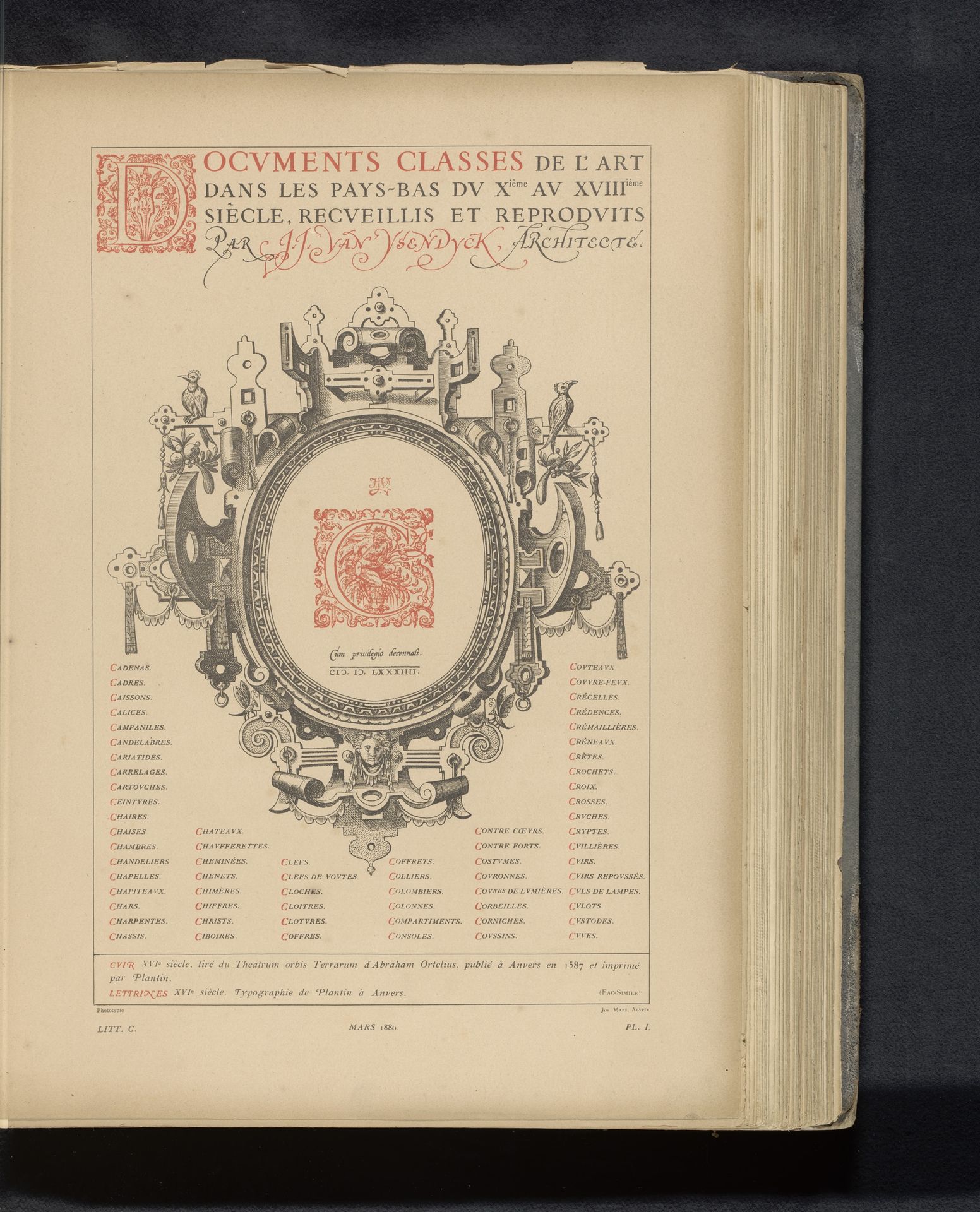 Reproductie van een titelpagina uit de atlas van Abraham Ortelius by Anonymous