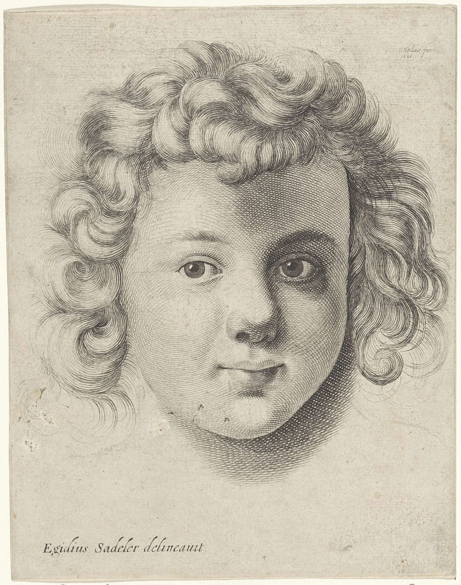 Hoofd van een kind by Wenceslaus Hollar