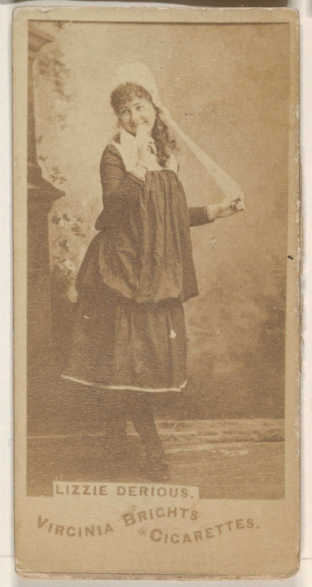 Lizzie Derious, from the Actors and Actresses series (N45, Type 1) for Virginia Brights Cigarettes by Allen & Ginter