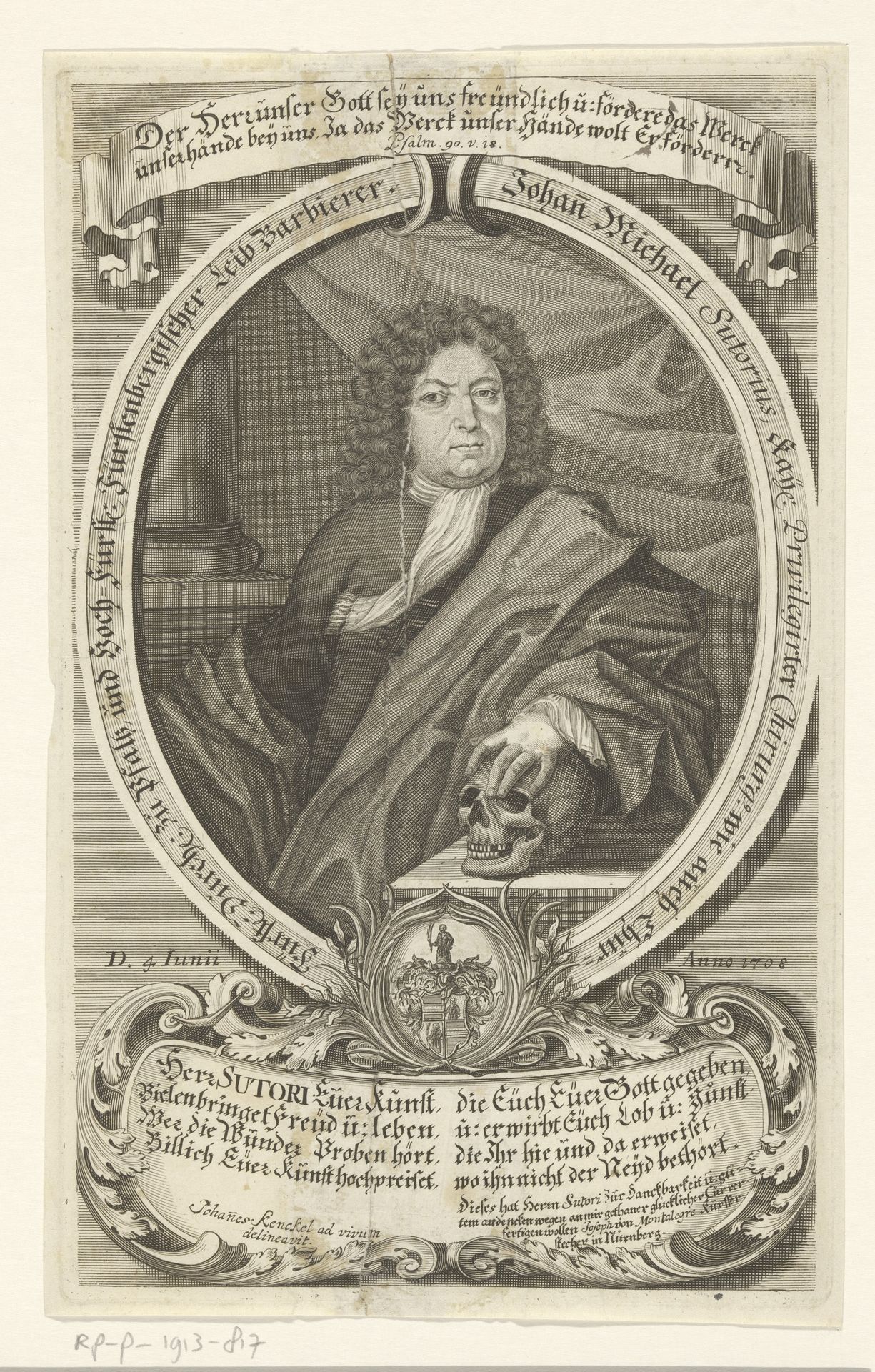 Portret van Johann Michael Sutorius by Joseph de Montalegre
