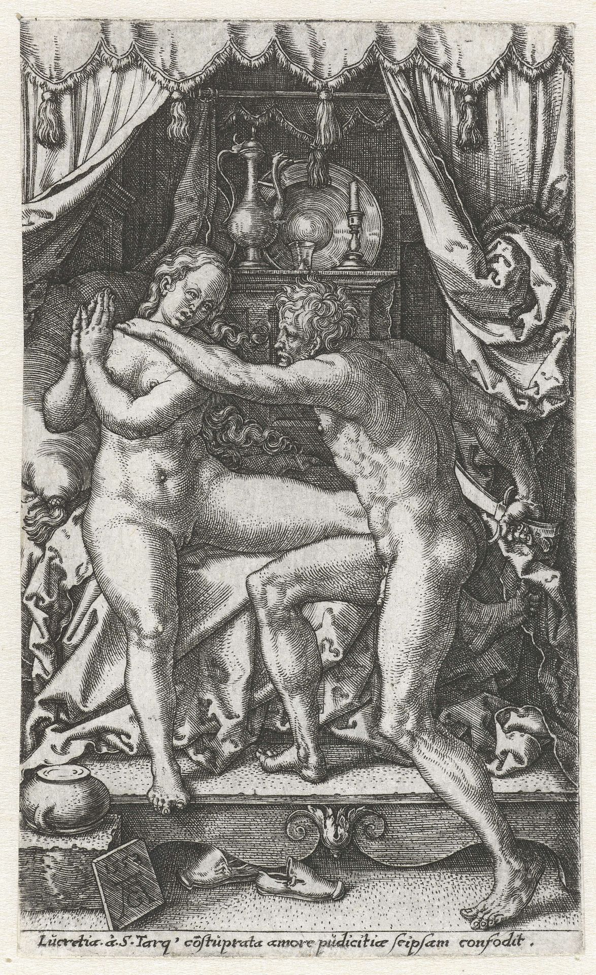 Lucretia en Sextus Tarquinius by Heinrich Aldegrever