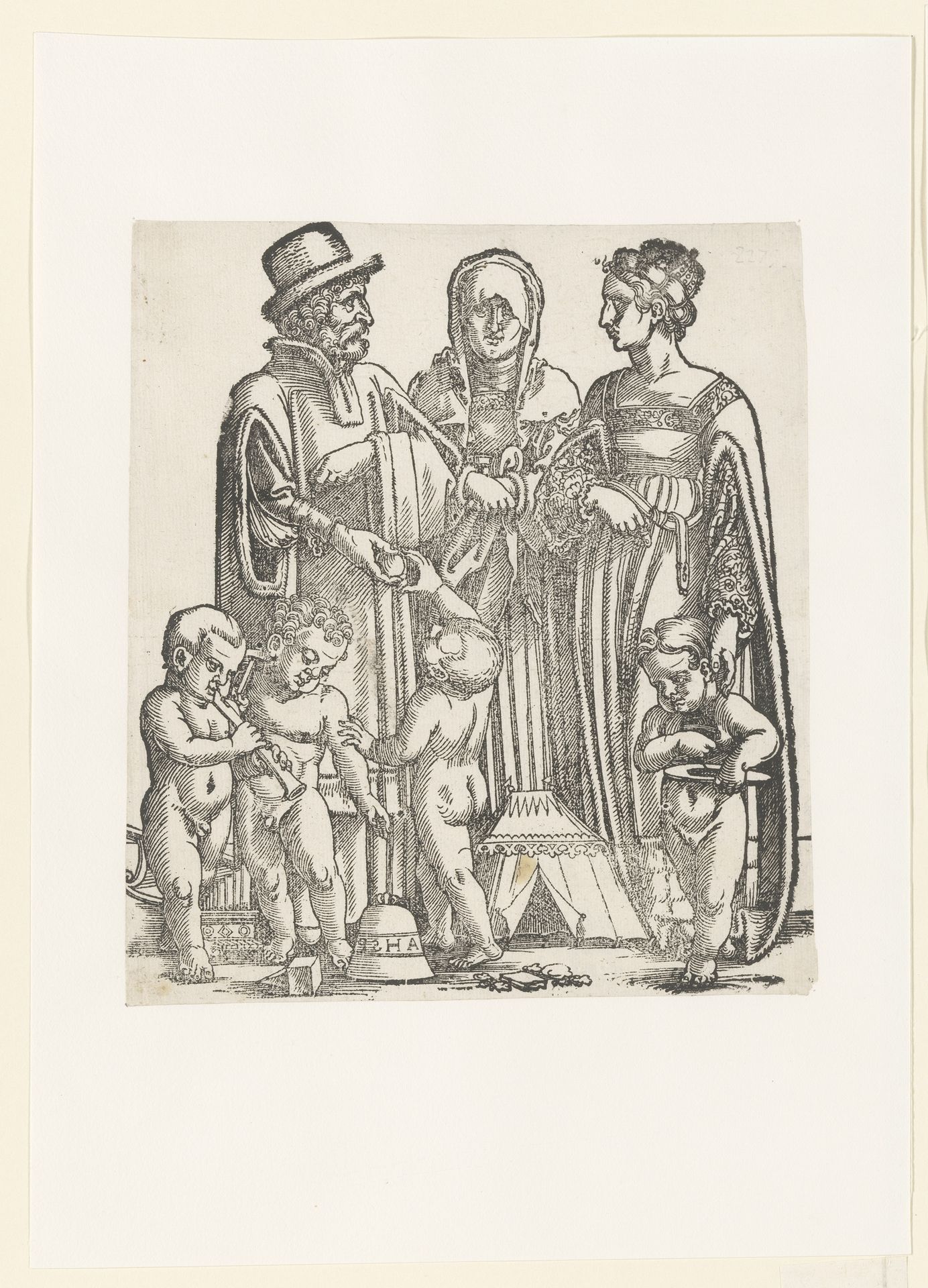 Lamech met zijn vrouw en kinderen by Anonymous