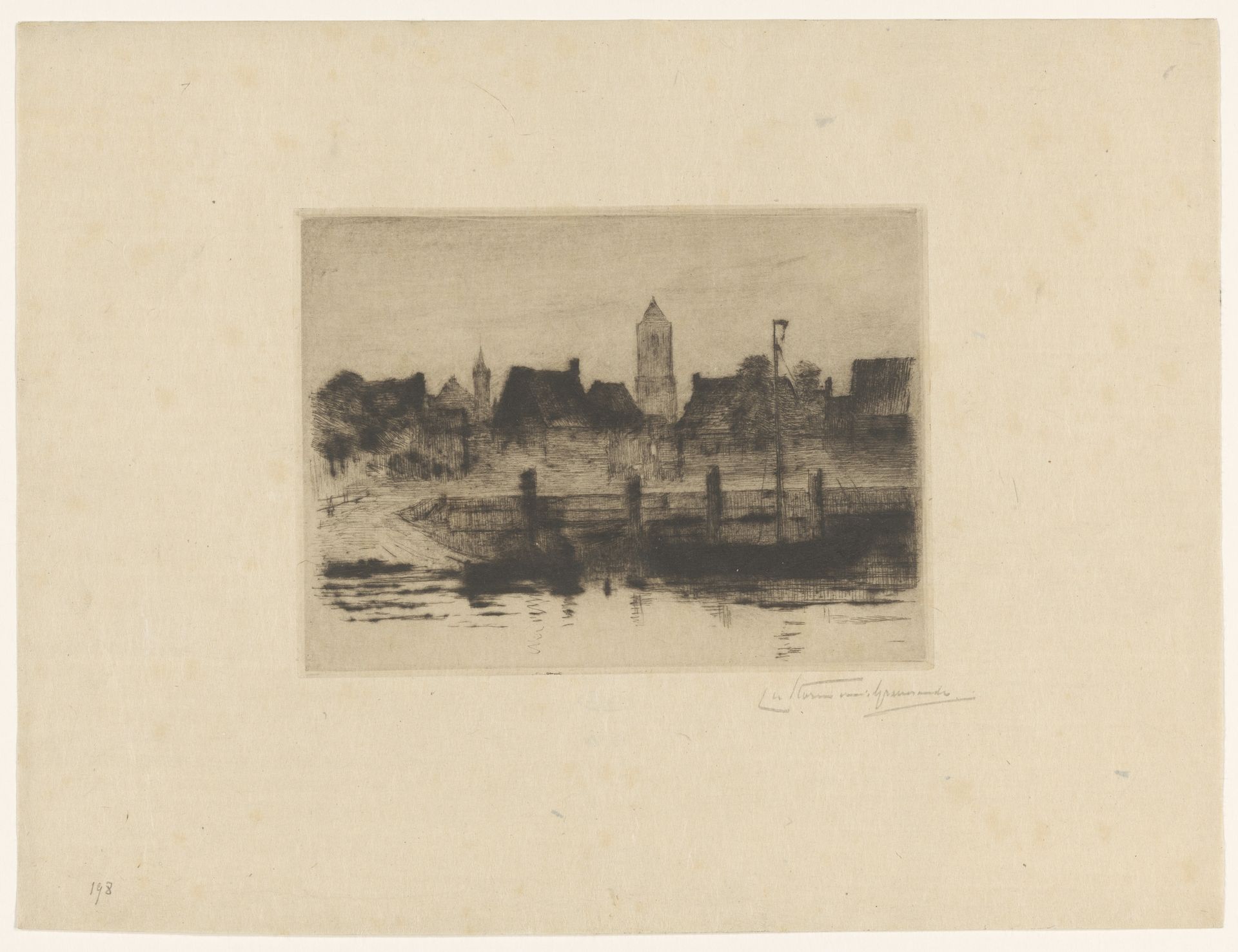 Tholen bij avond by Carel Nicolaas Storm van 's-Gravesande
