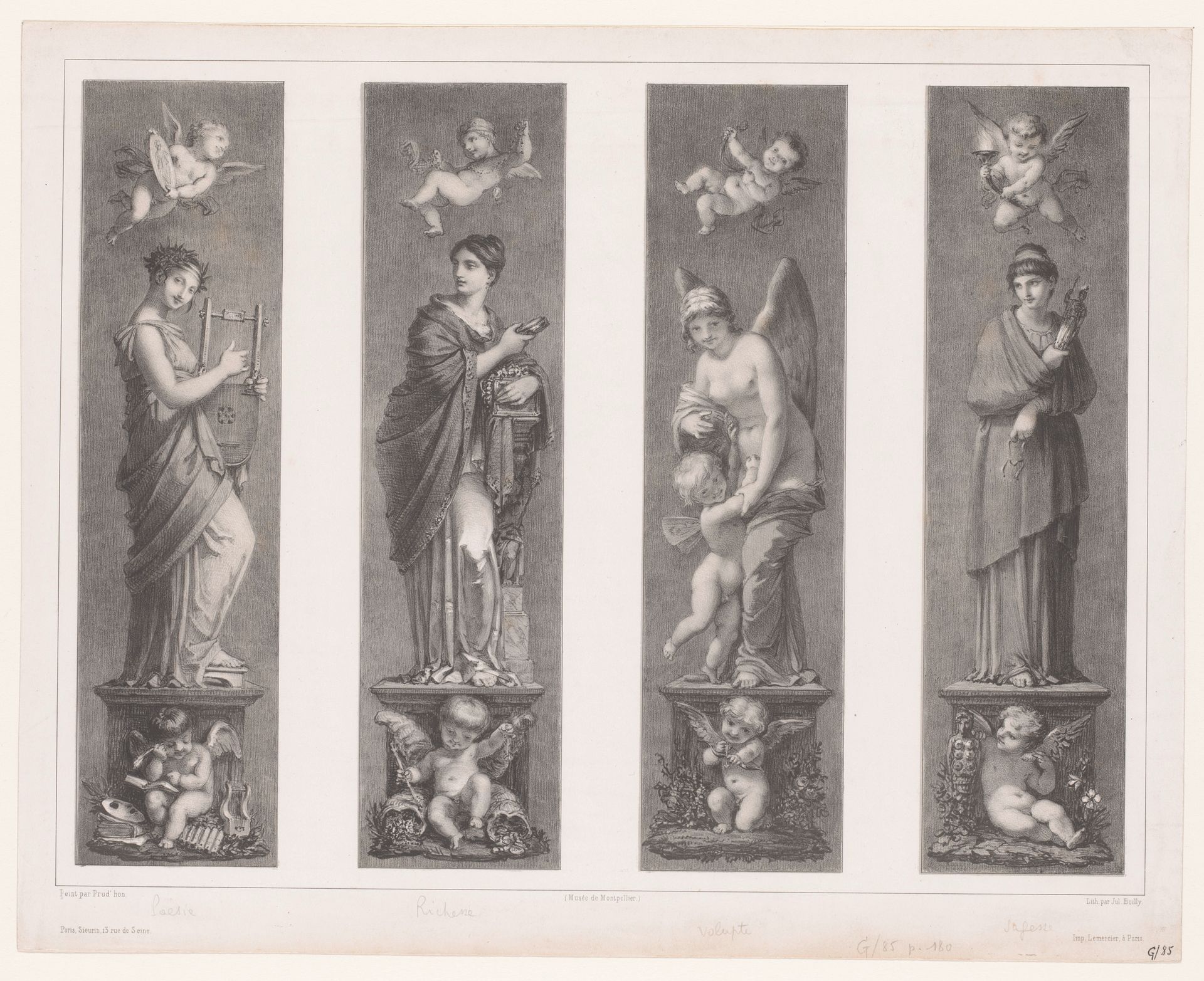 Vier muzen by Julien-Léopold Boilly