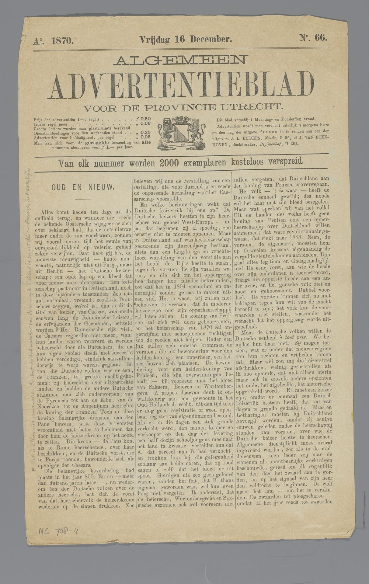 Algemeen Advertentieblad voor de provincie Utrecht by Utrechts dagblad