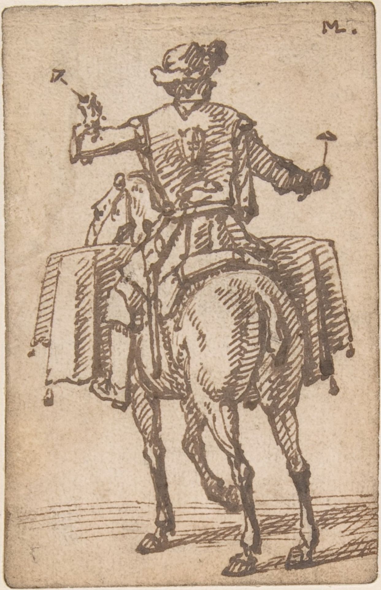 A Mounted Drummer from the Back by Marcellus Laroon the Elder