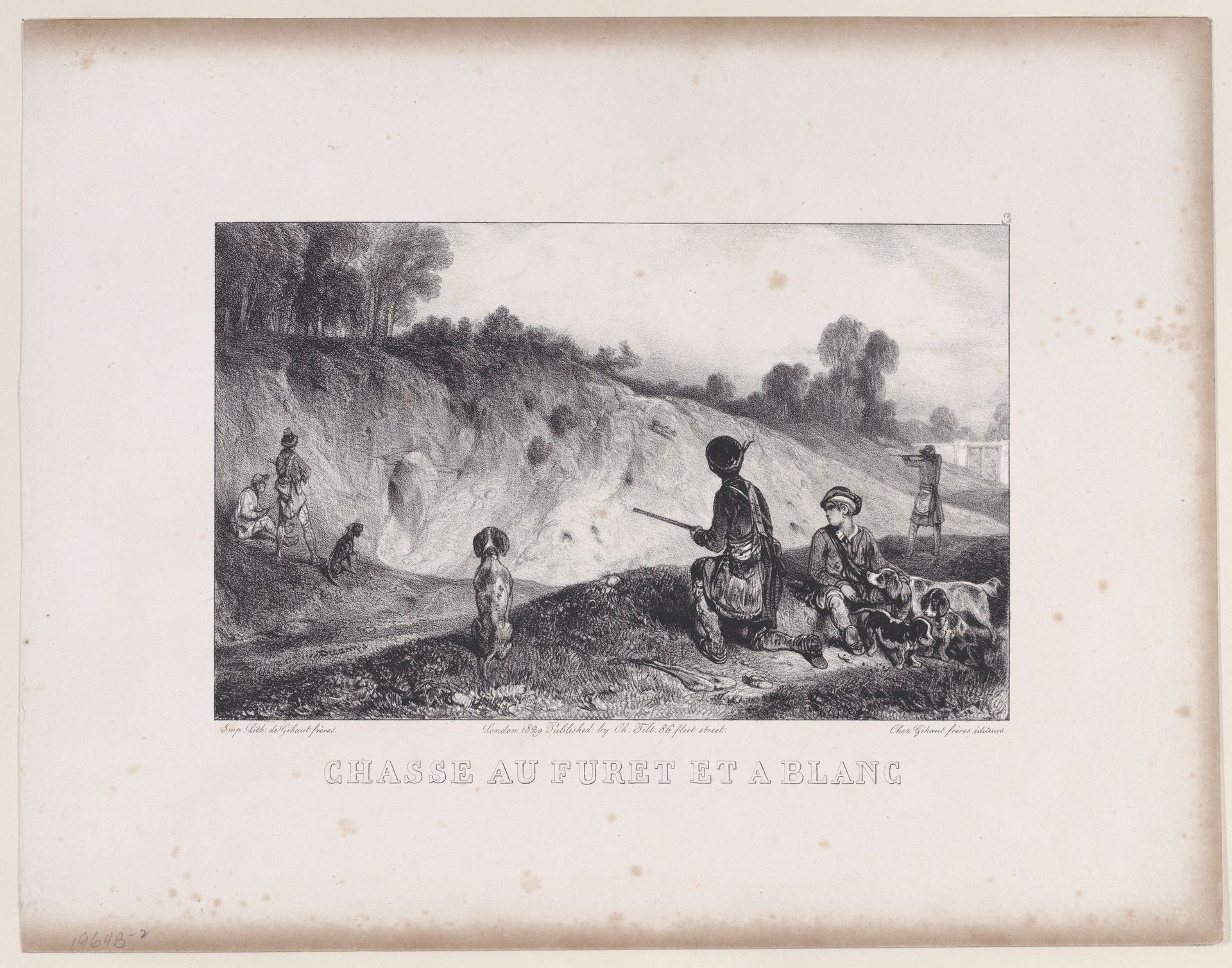 Hunting a Ferret with Blanks, from the series Hunting Scenes by Alexandre-Gabriel Decamps