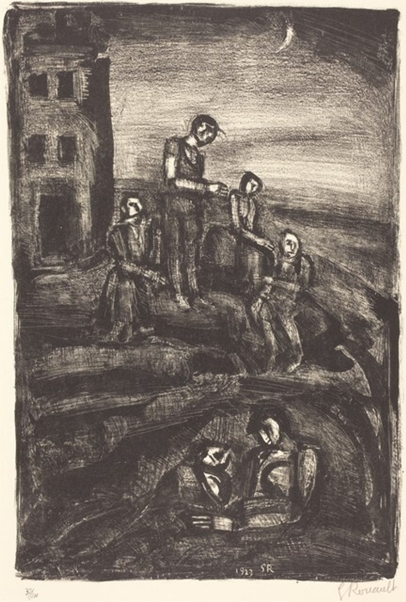 Faubourg des Longues Peines (La Pauvre Famille) by Georges Rouault