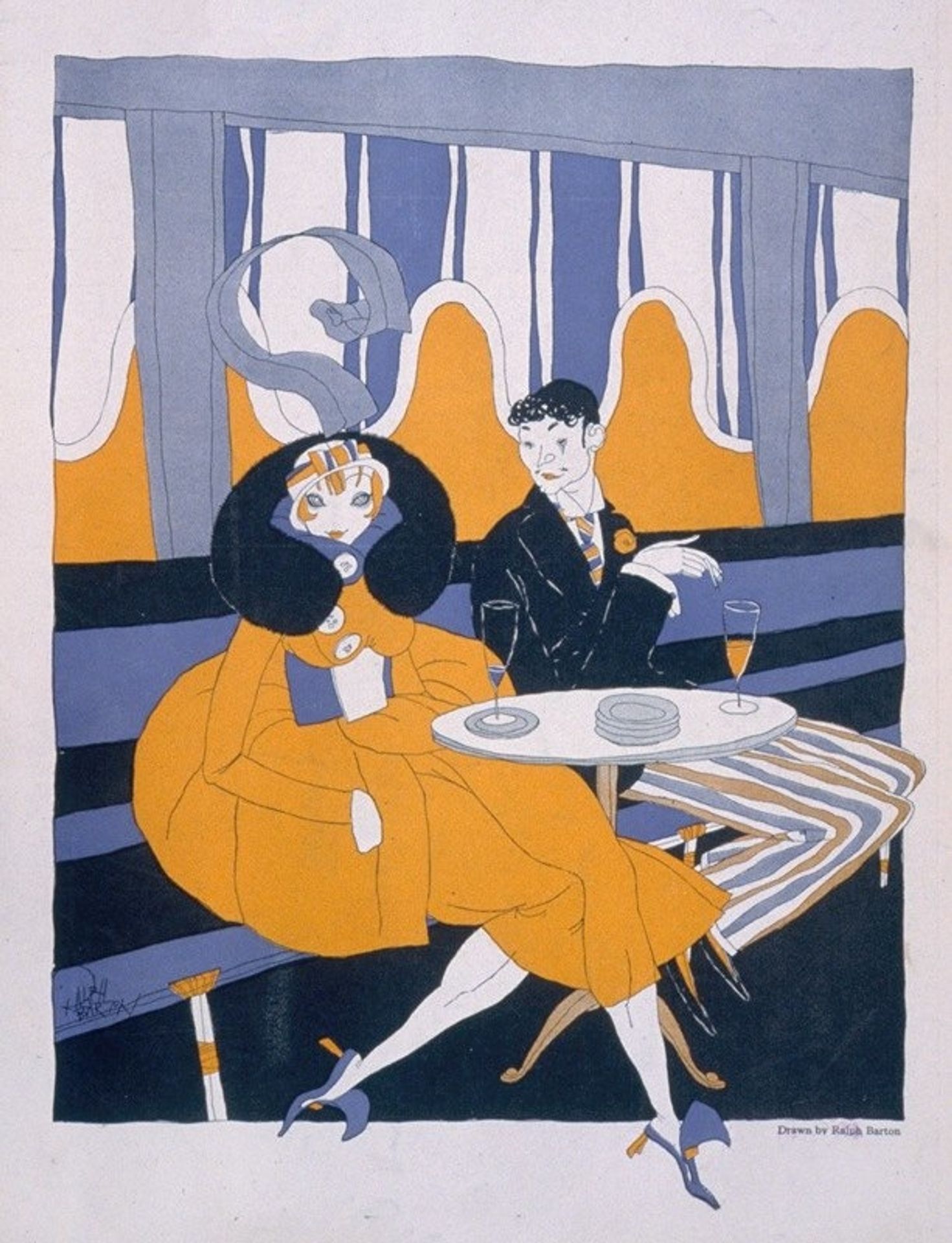 He; ‘I propose dinner.’ She; ‘Materialist’ by Ralph Barton