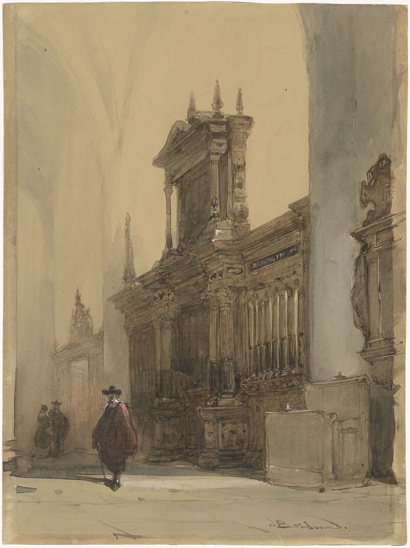 Koorhek van de Nieuwe Kerk, Delft by Johannes Bosboom