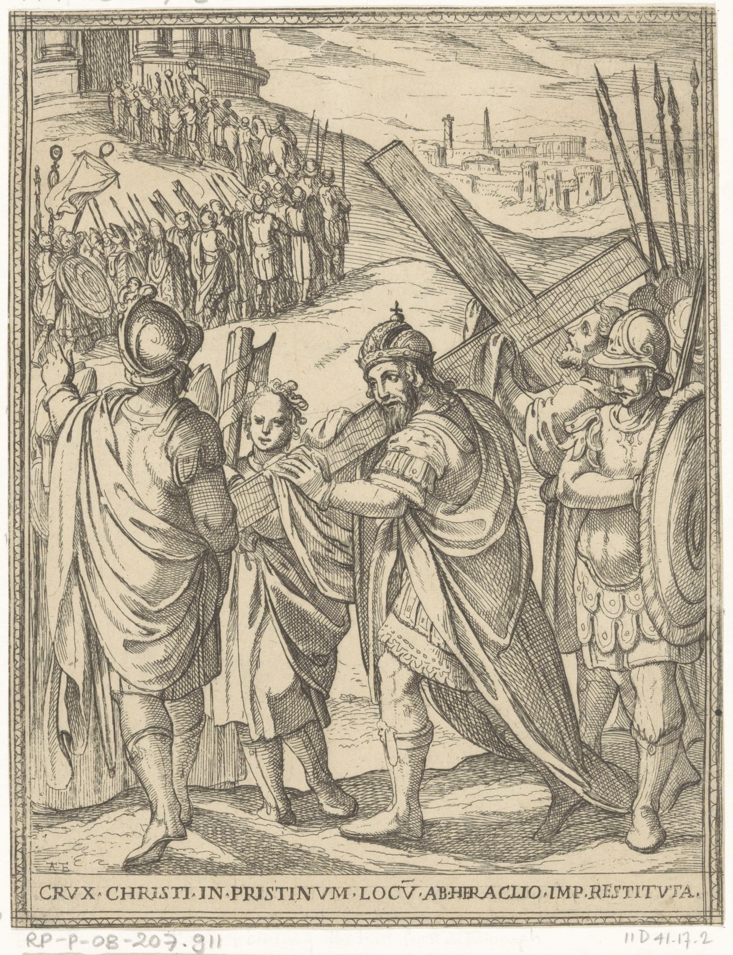 Heraclius draagt het ware kruis in triomf by Antonio Tempesta