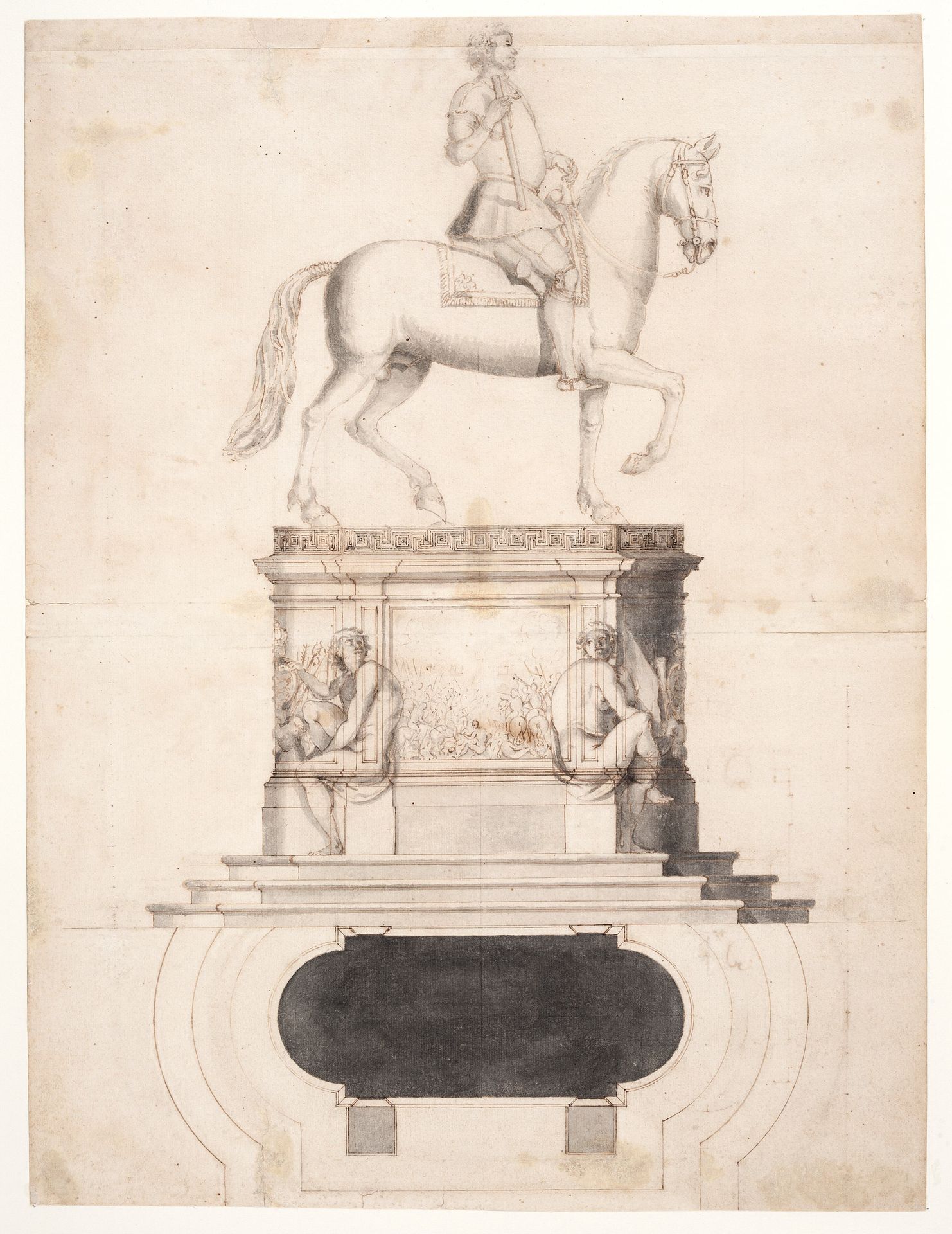 Udkast til Christian V's rytterstatue by Abraham-César Lamoureux