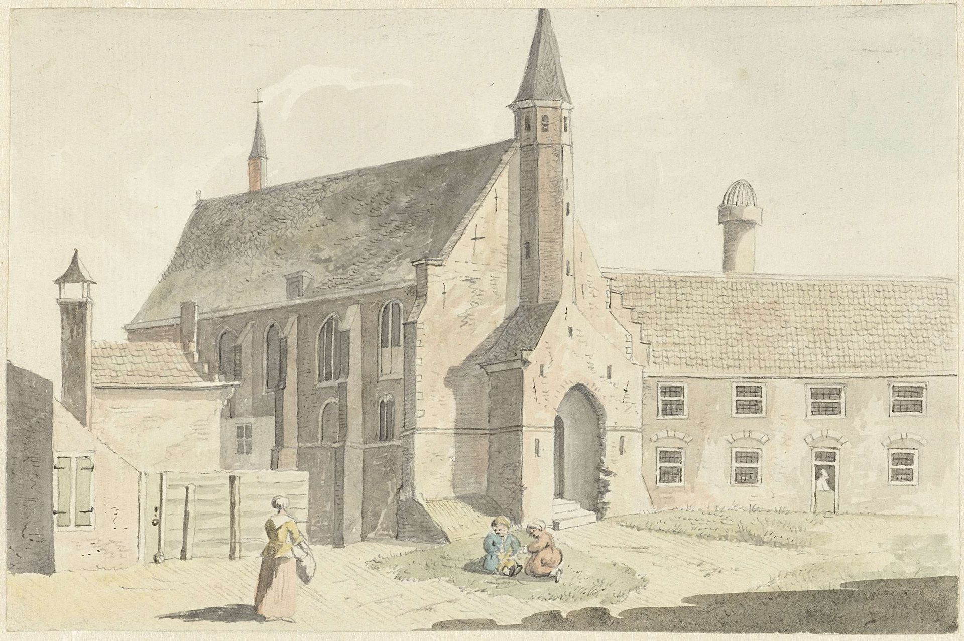 Engelse kerk te Leiden by Hendrik Tavenier