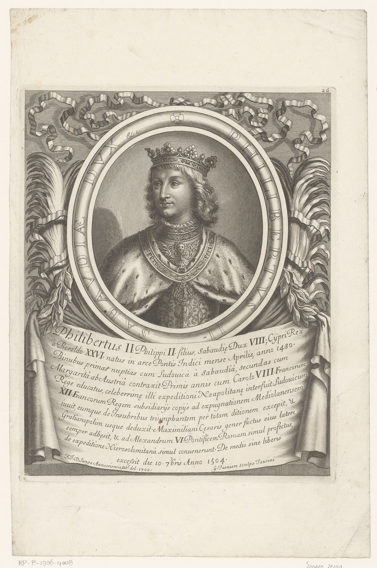 Portret van Filibert II by Georges Tasnière