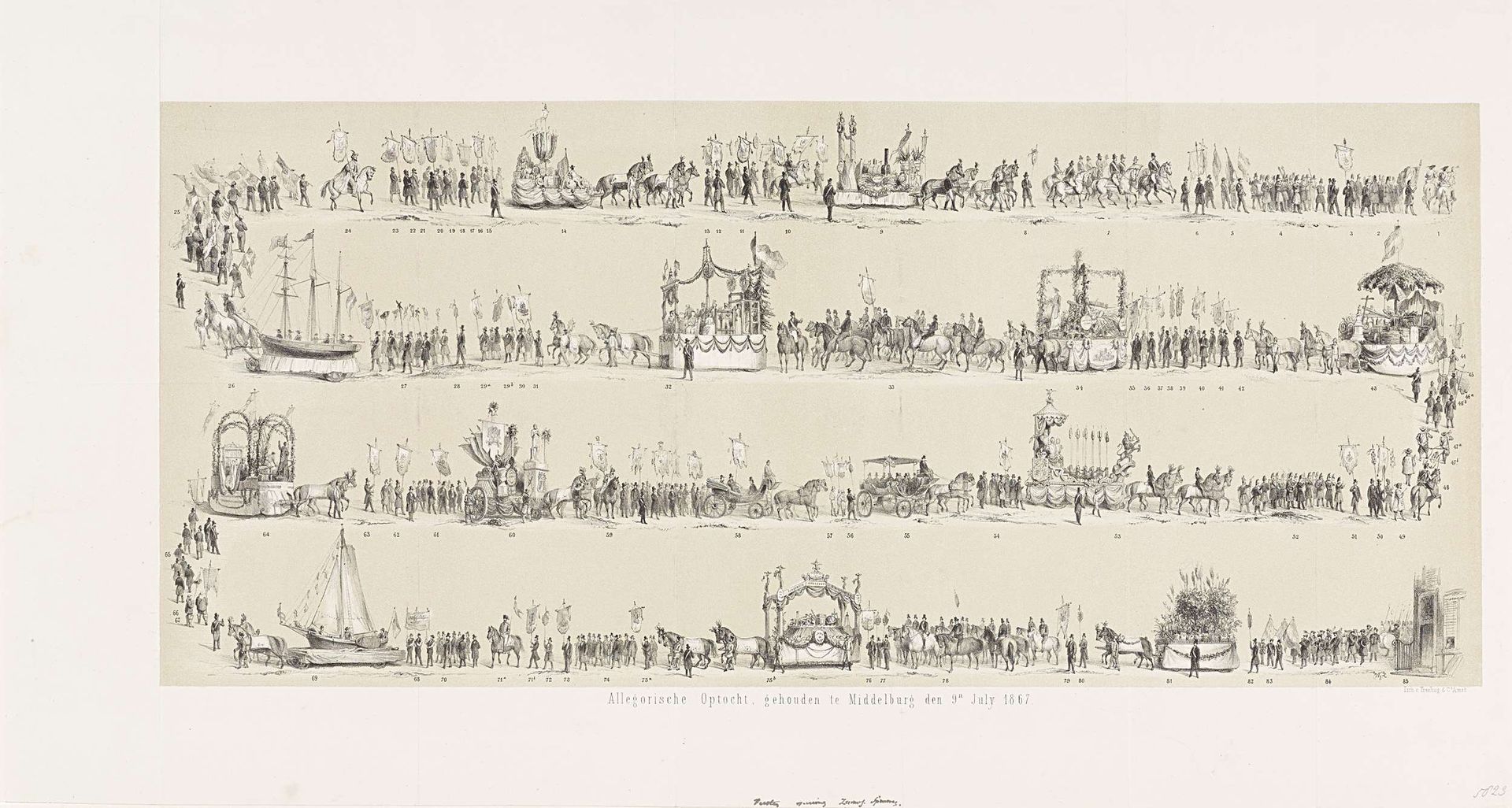 Allegorische Optocht, gehouden te Middelburg den 9n July 1867 by Anonymous