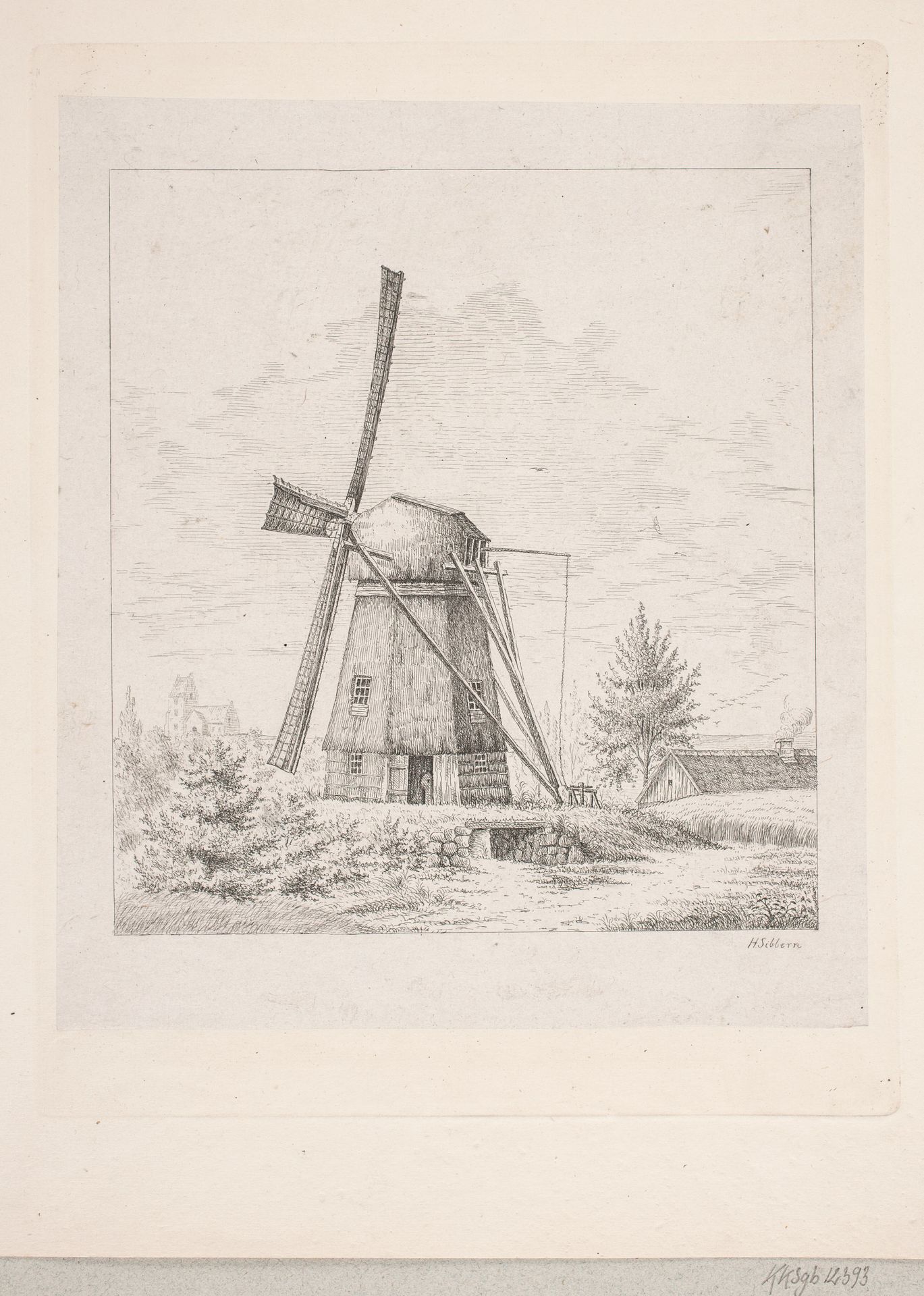 Ladegaardsmøllen ved Roskilde by Henrik Steffens Sibbern