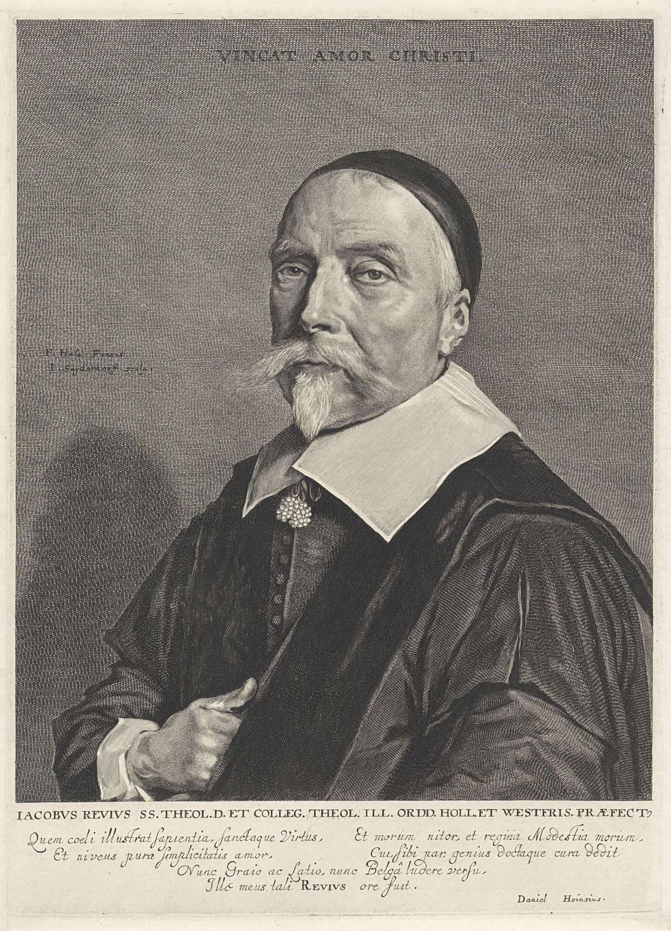Portret van Jacobus Revius by Jonas Suyderhoef