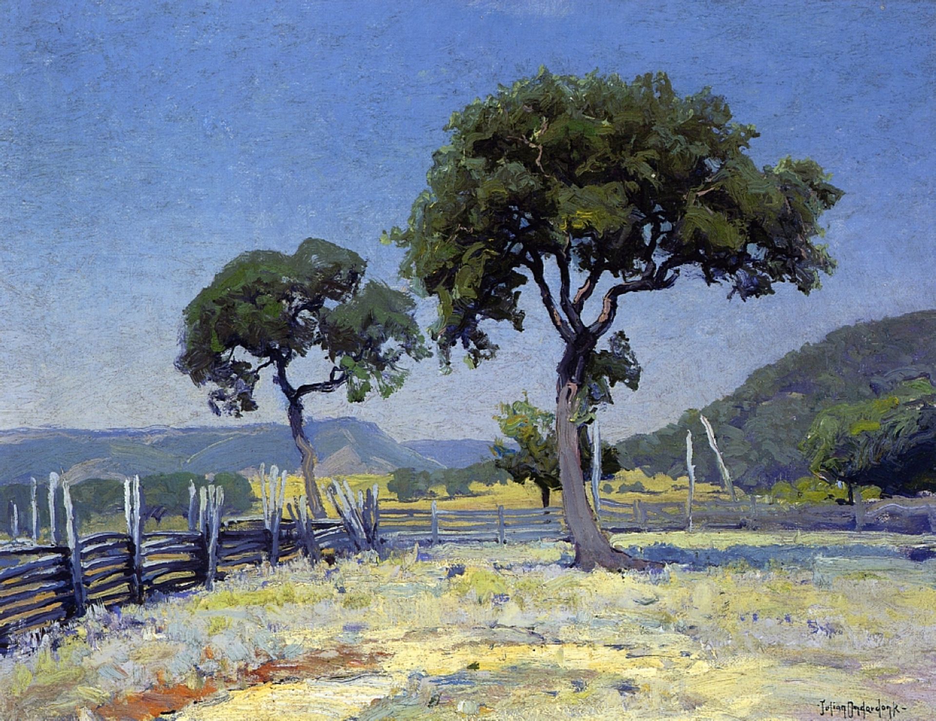 Live Oak Trees on Williams' Ranch, Bandera County by Robert Julian Onderdonk