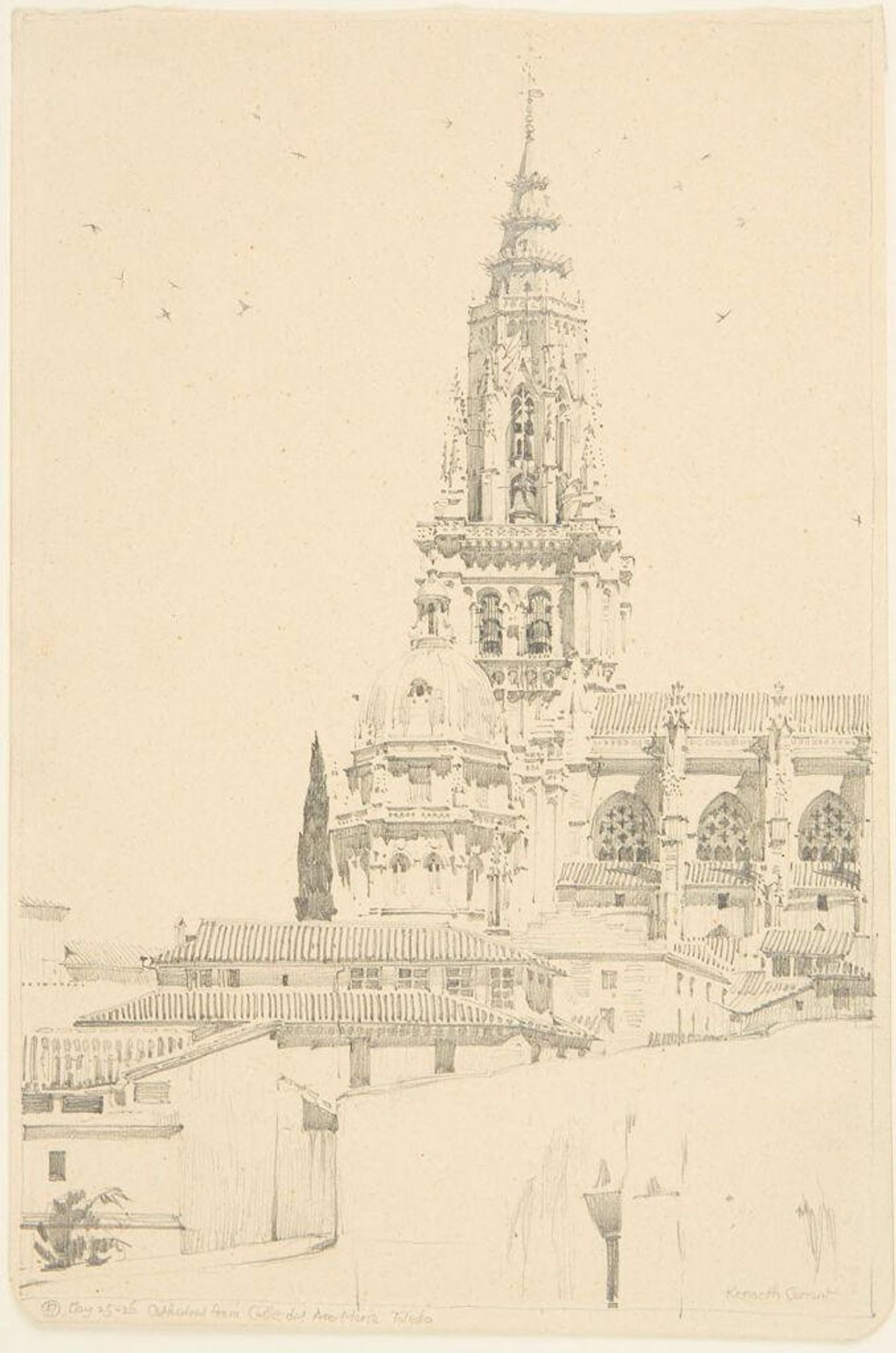 Cathedral from Calle del Ave Maria, Toledo by Kenneth John Conant