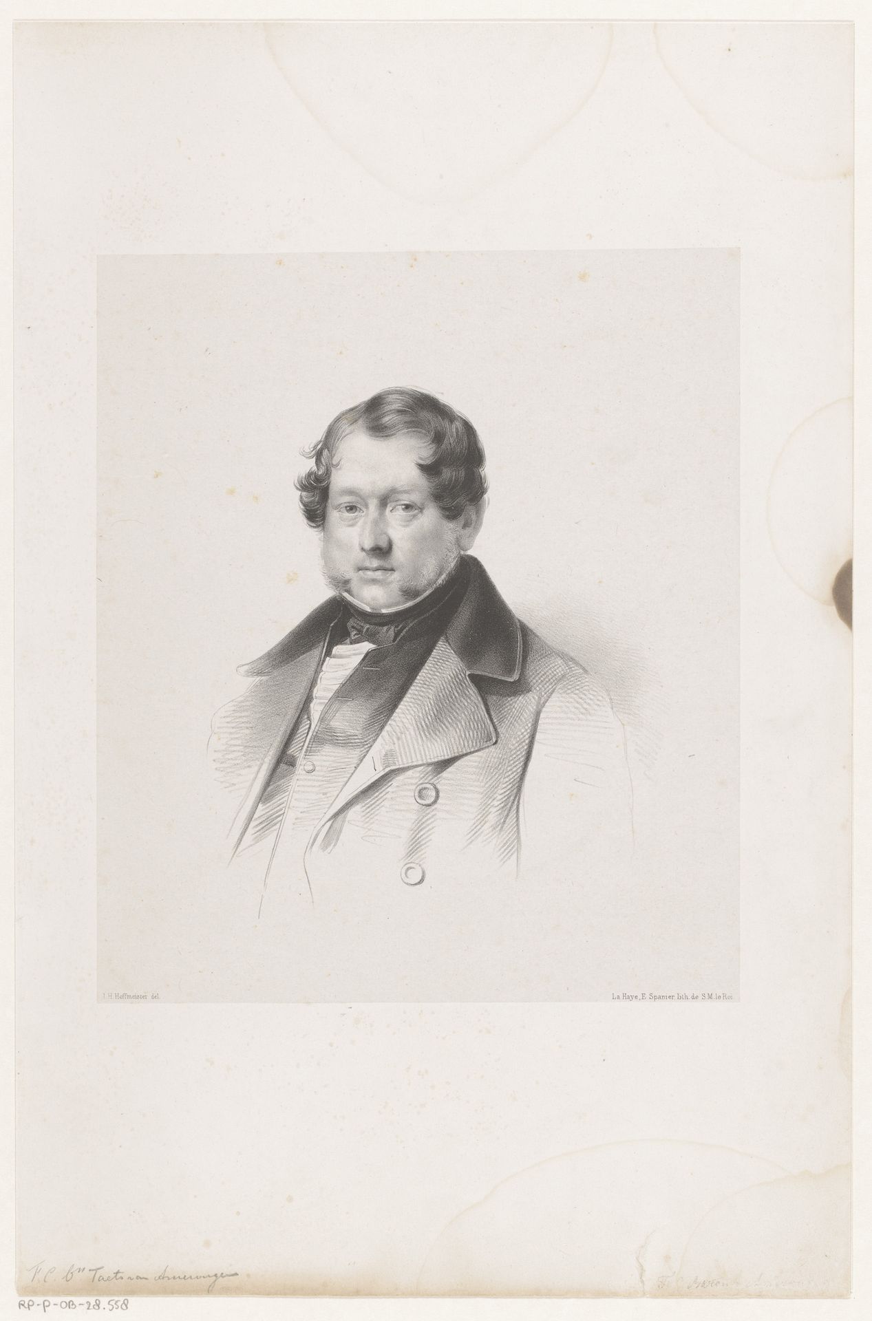 Portret van Frederik Christiaan Hendrik Taets van Amerongen by Johan Hendrik Hoffmeister