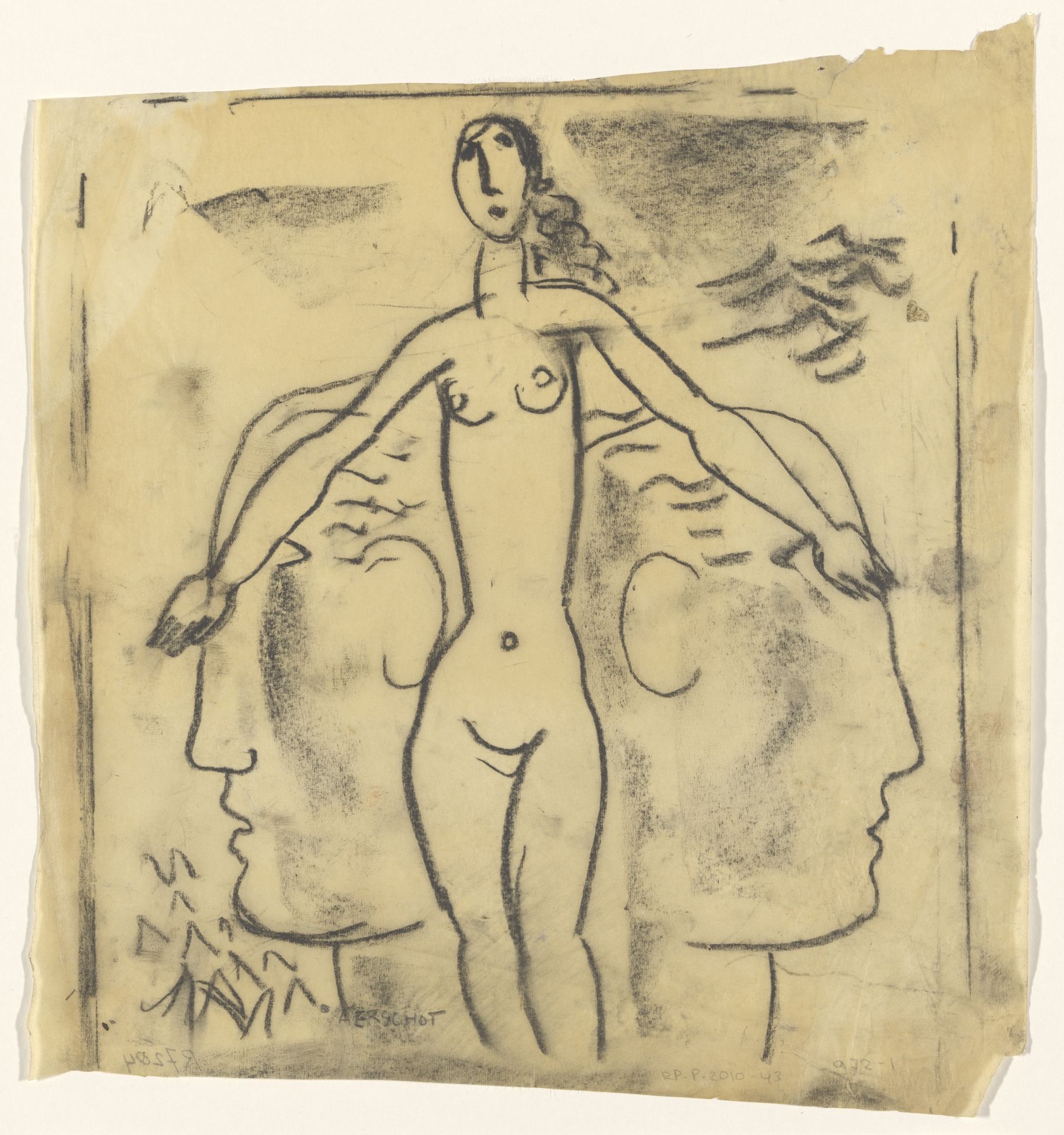 Vrouwelijk naakt by Leo Gestel