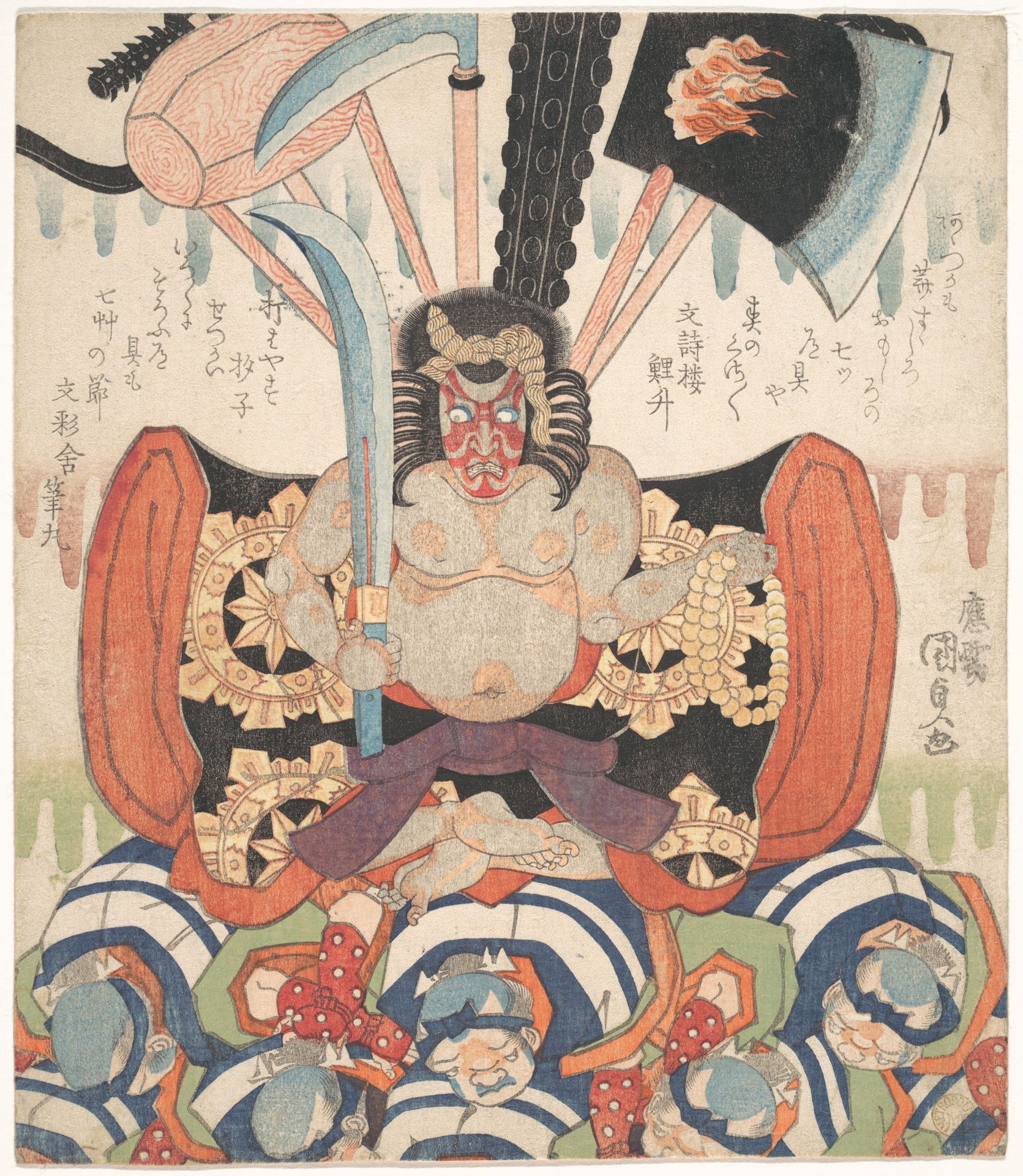 Danjūrō VII's Benkei as Fudō Myōō by Utagawa Kunisada