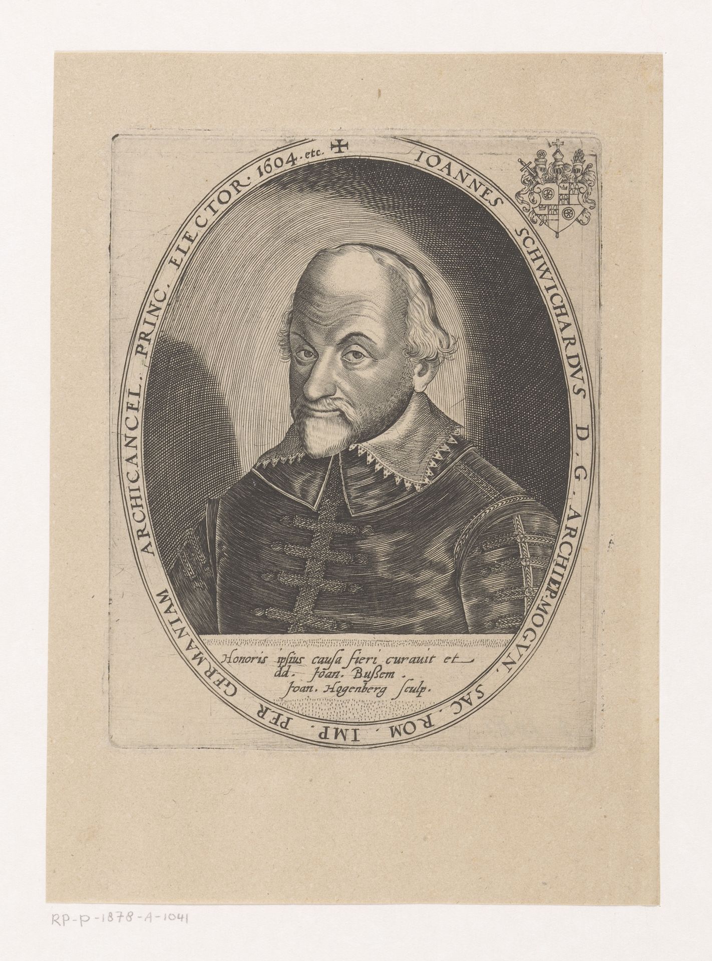 Portret van Johann Schweikhard von Kronberg by Johann Hogenberg
