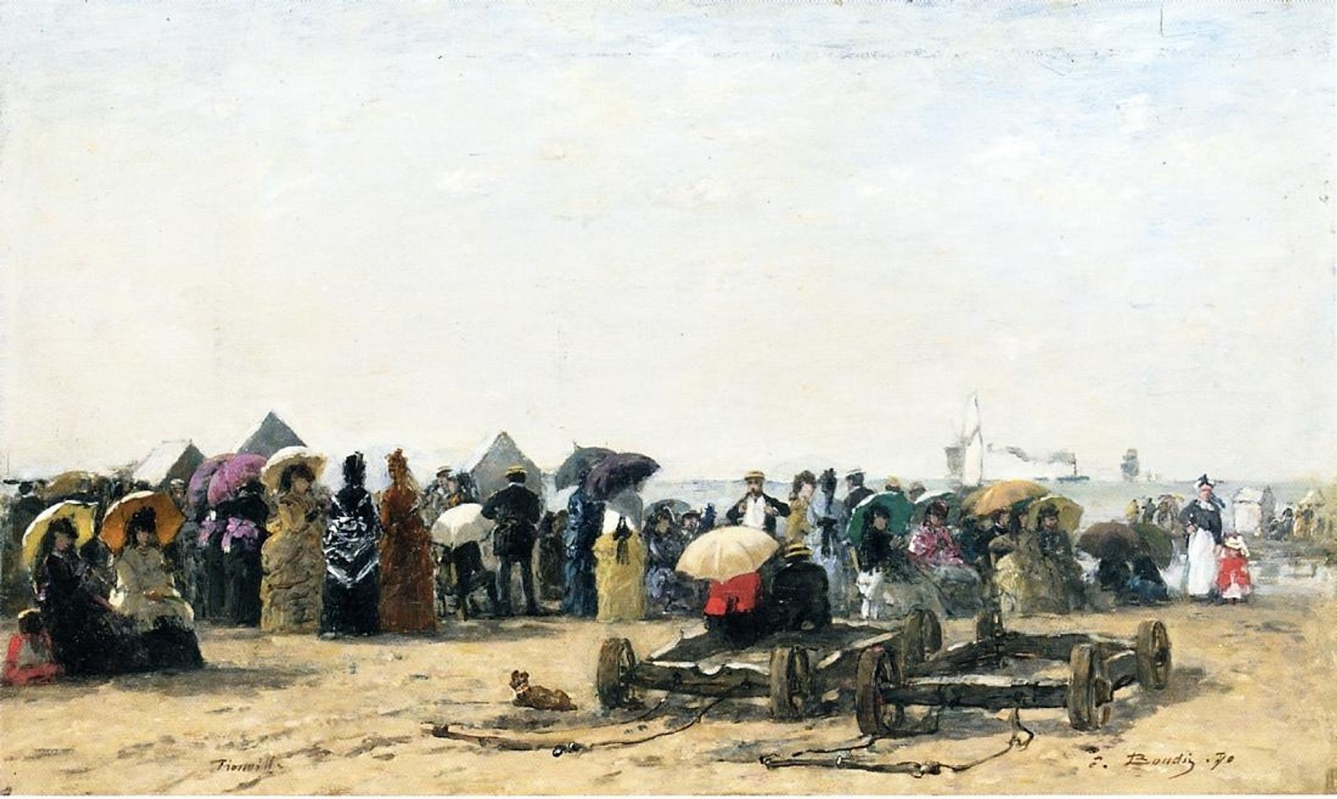 Beach Scene at Trouville by Eugène Boudin