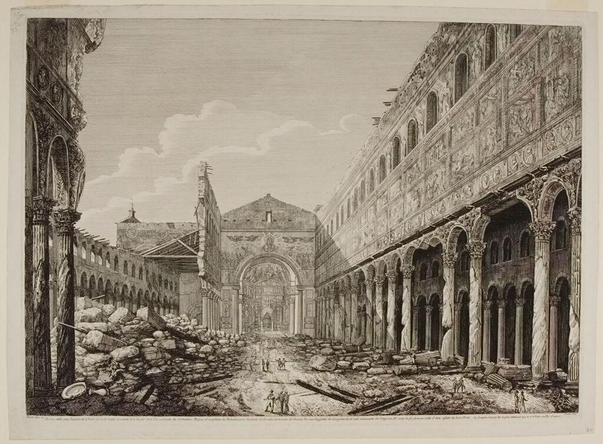 Ruins of S. Paolo fuori le mura by Luigi Rossini