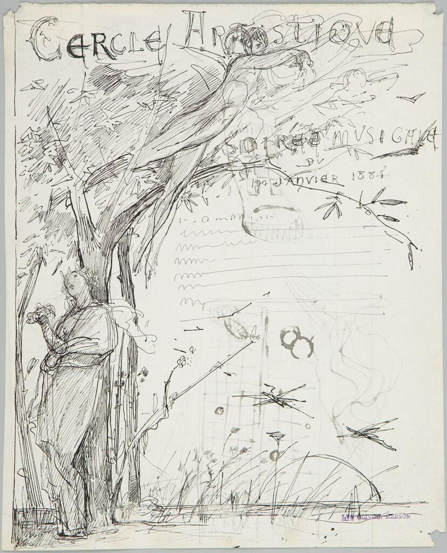 Design for a Program for a Musical SoirÃ©e by Luc-Olivier Merson