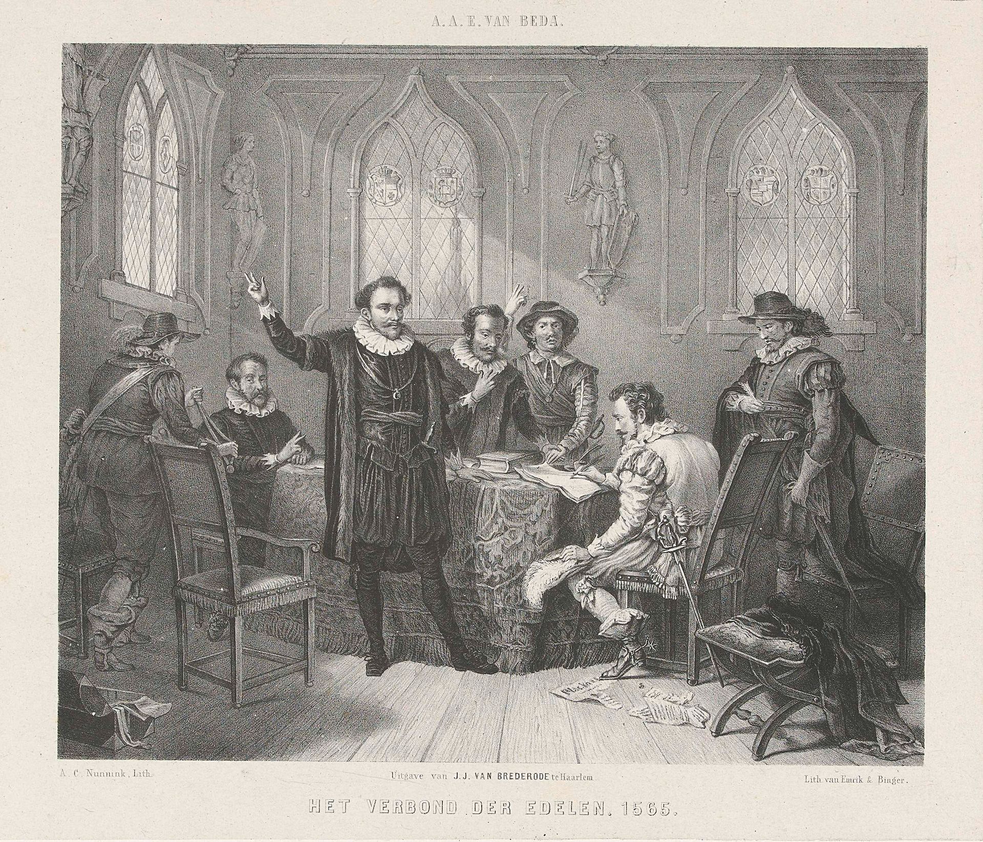 Het verbond der edelen, 1565 by Adolf Carel Nunnink
