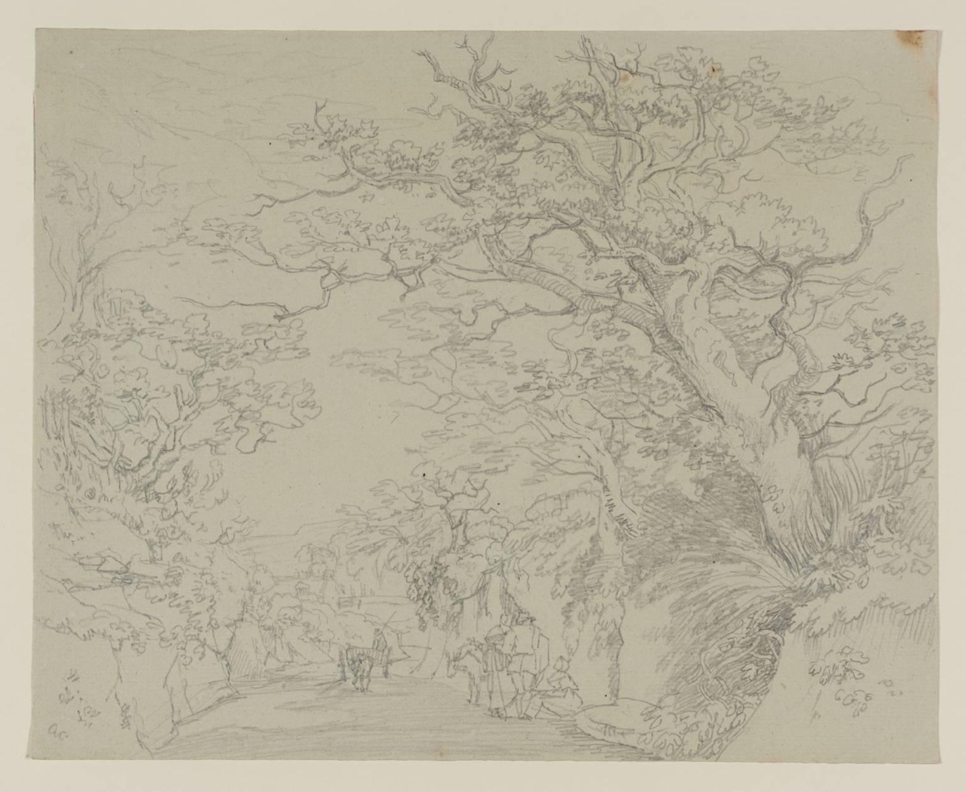 A Road among Trees, with Travellers by  Thomas Sunderland