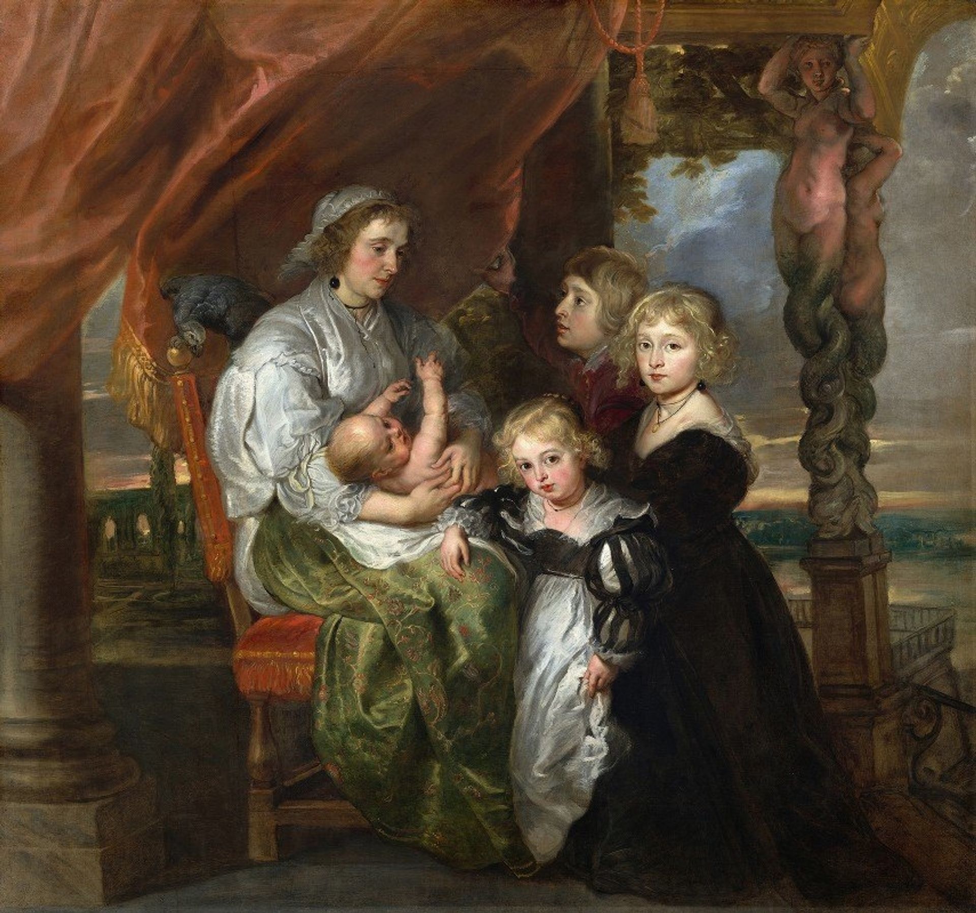 Deborah Kip,Wife of Sir Balthasar Gerbier and Her Children by Peter Paul Rubens
