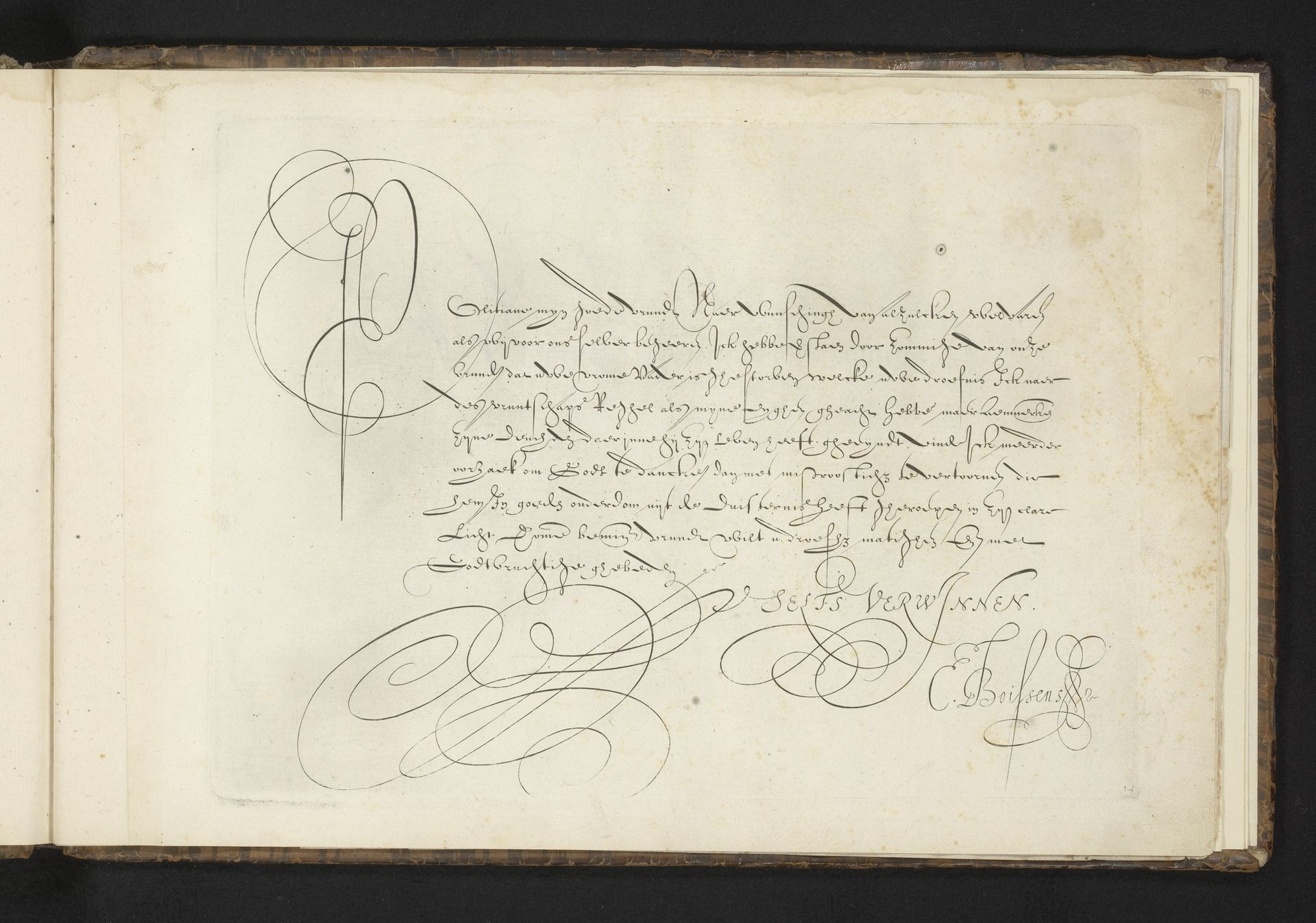 Schrijfvoorbeeld: Politiane myn goede (...) by Cornelis Dircksz. Boissens