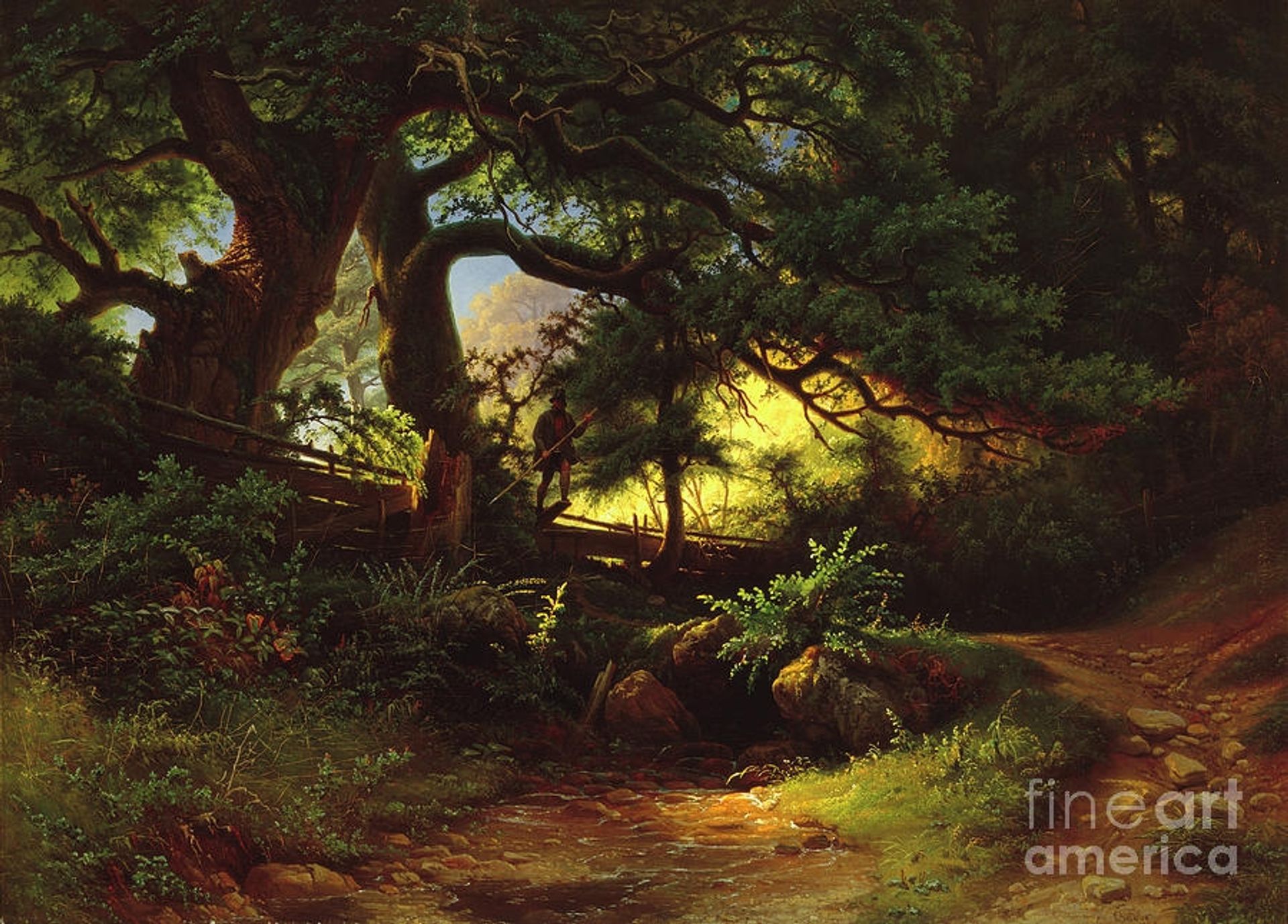 Forest section with lumberjack by Knud Baade