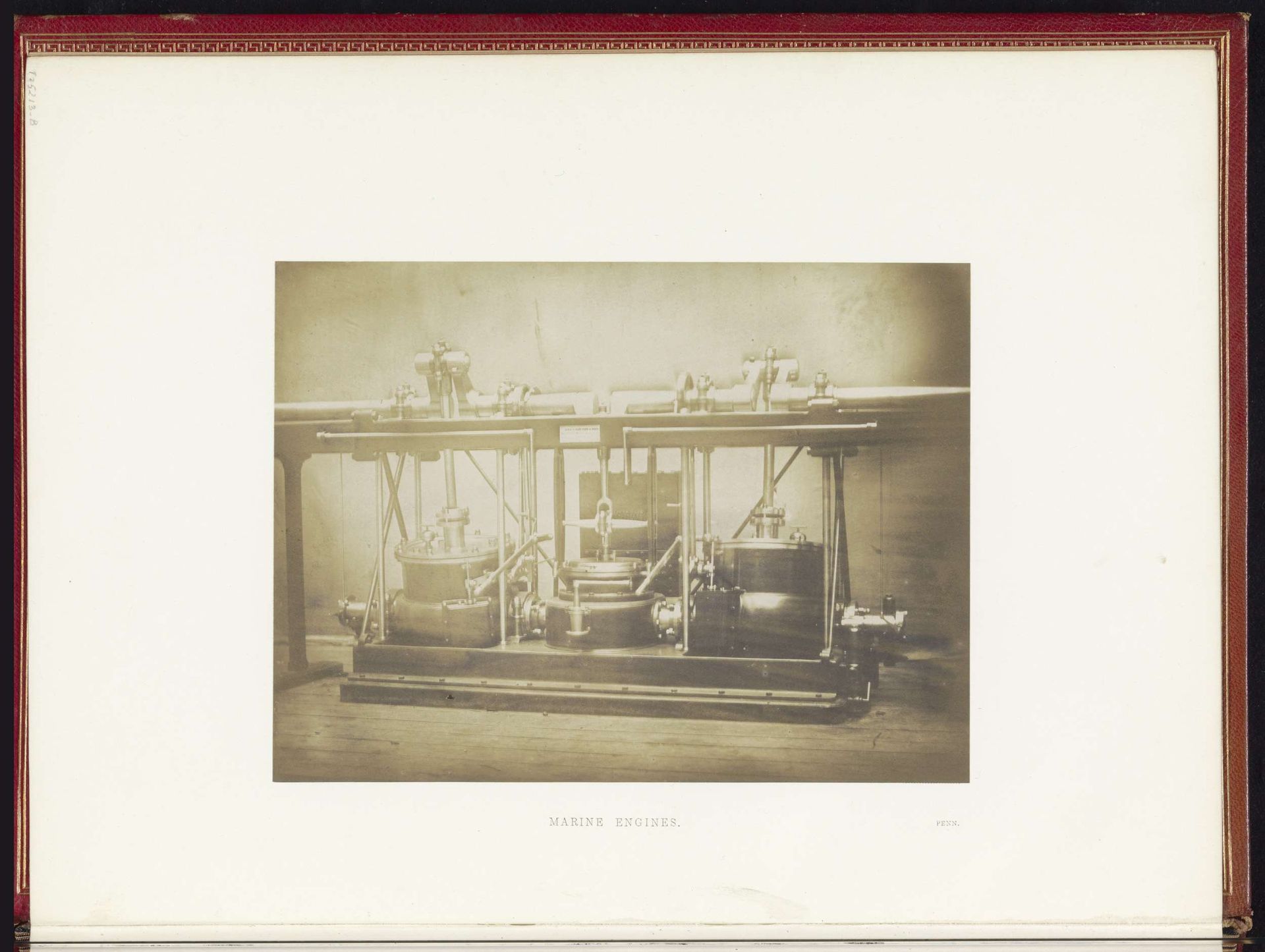 Scheepsmotor op de Great Exhibition of the Works of Industry of All Nations in 1851 in het Crystal Palace in Londen by C.M. Ferrier & F. von Martens
