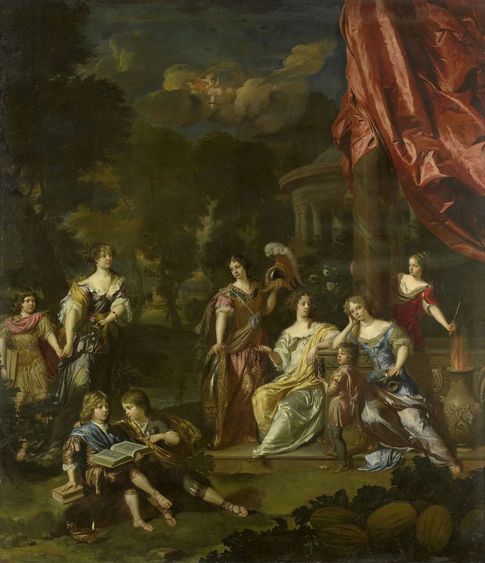 Allegorizing Group Portrait of the Children of Diederic Pietersz van Leyden van Leeuwen, Burgomaster of Leiden, and Alida Paets by Daniël (II) Mijtens