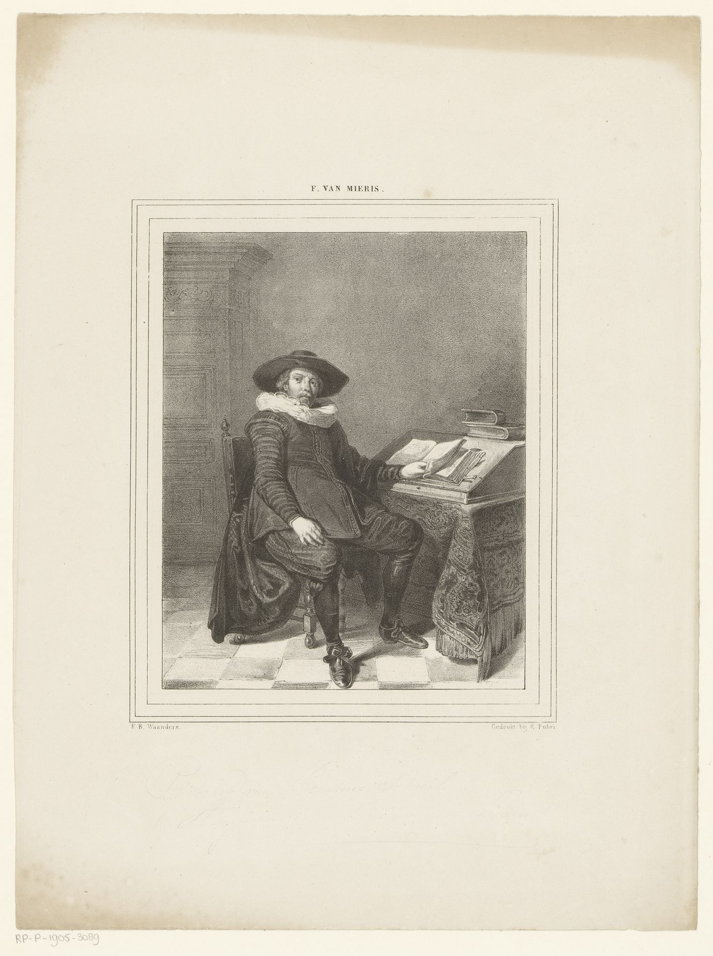 Portret van onbekende man by Franciscus Bernardus Waanders