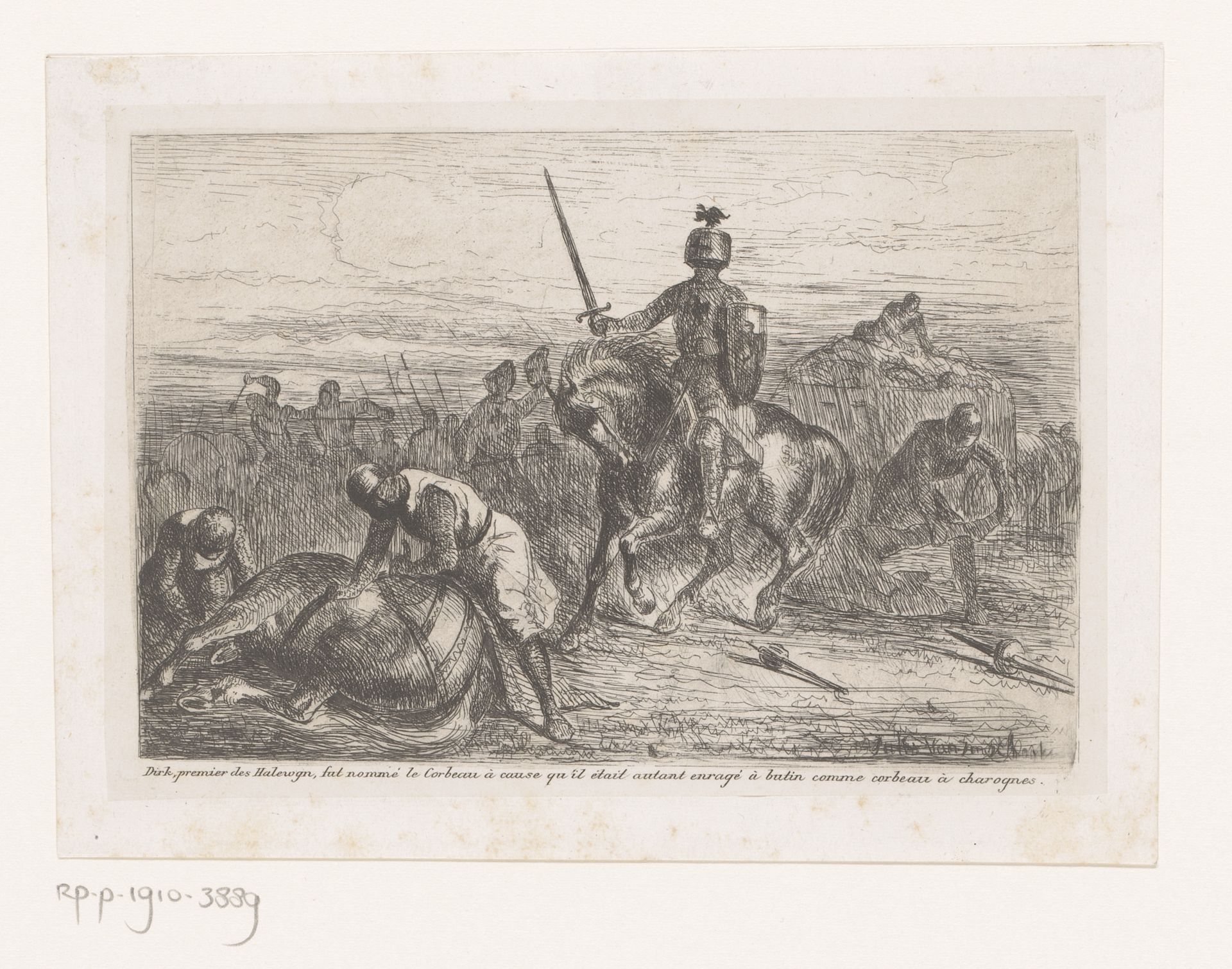 Ridders vechten op een slagveld by Jules Van Imschoot