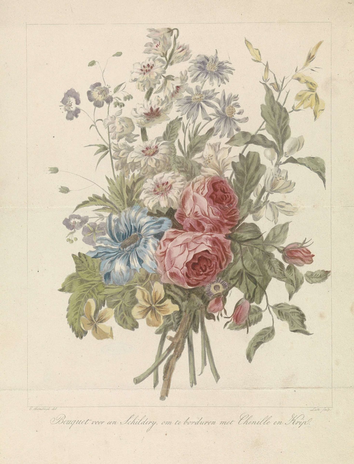 Bouquet, Model for Embroidery by A. Lutz
