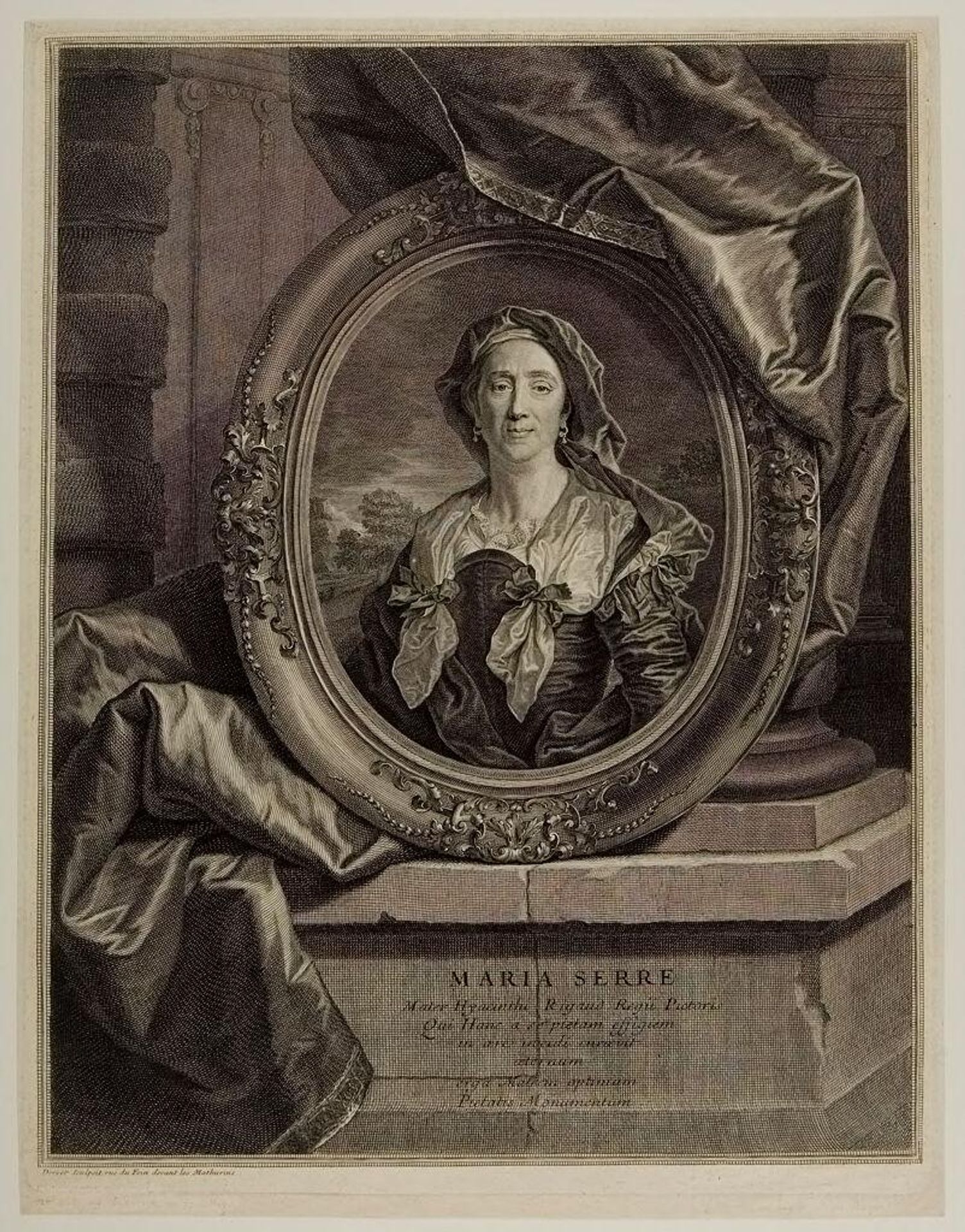Maria Serre, Mother of Hyacinthe Rigaud by Pierre Drevet