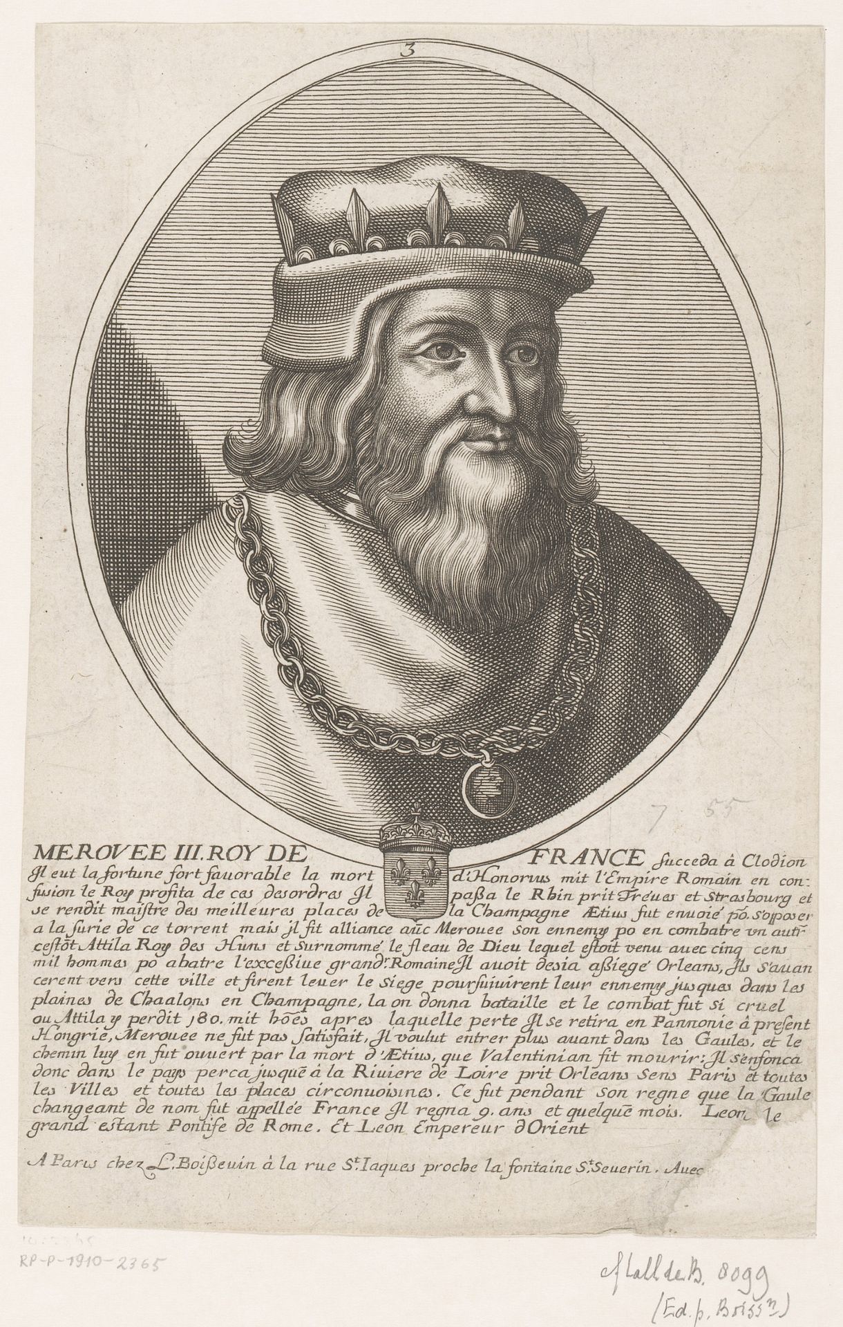 Portret van Merovech by Jean Frosne