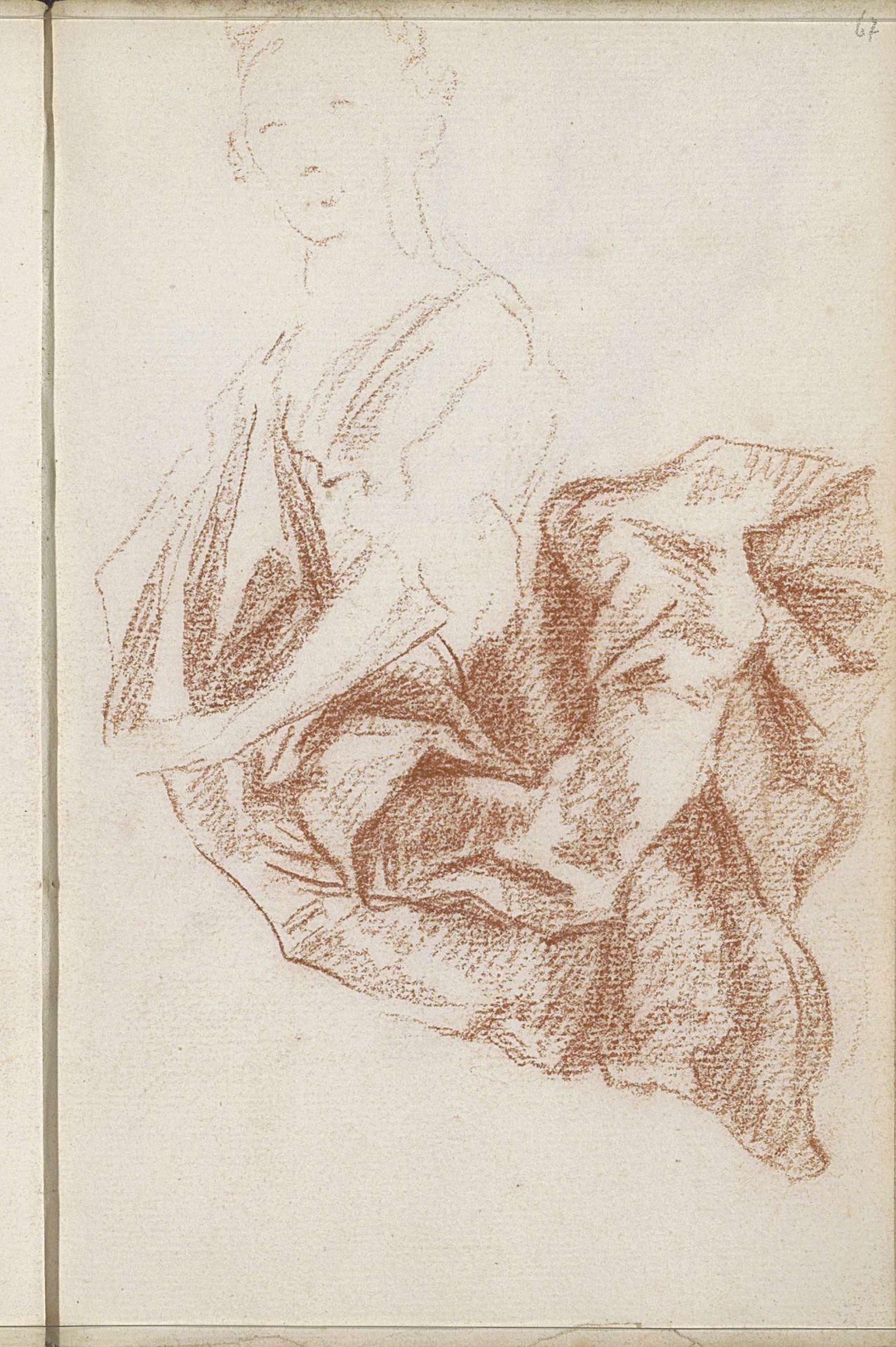 Vrouw met draperie by Petrus Johannes van Reysschoot