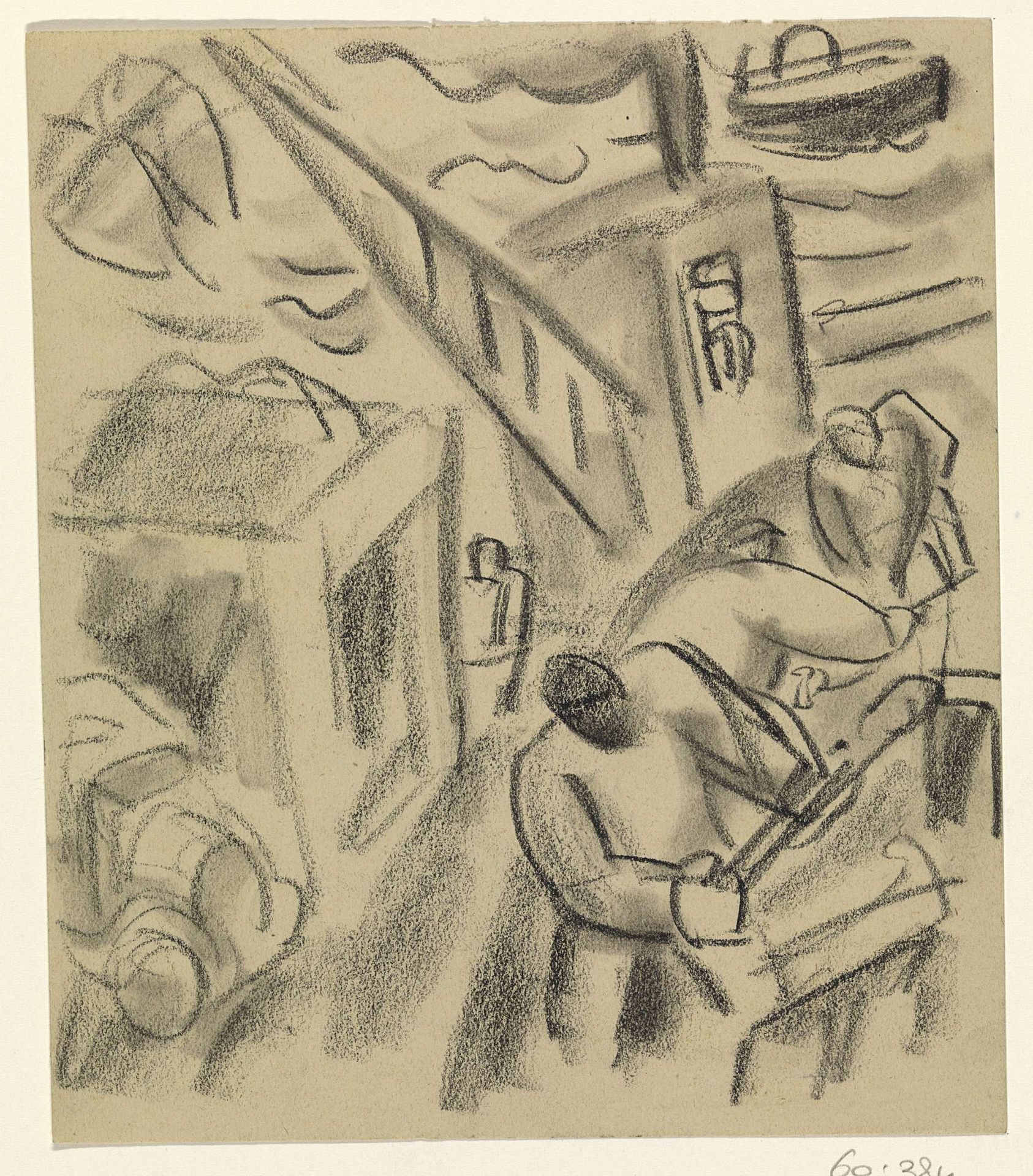 Visser op een vissersboot by Leo Gestel