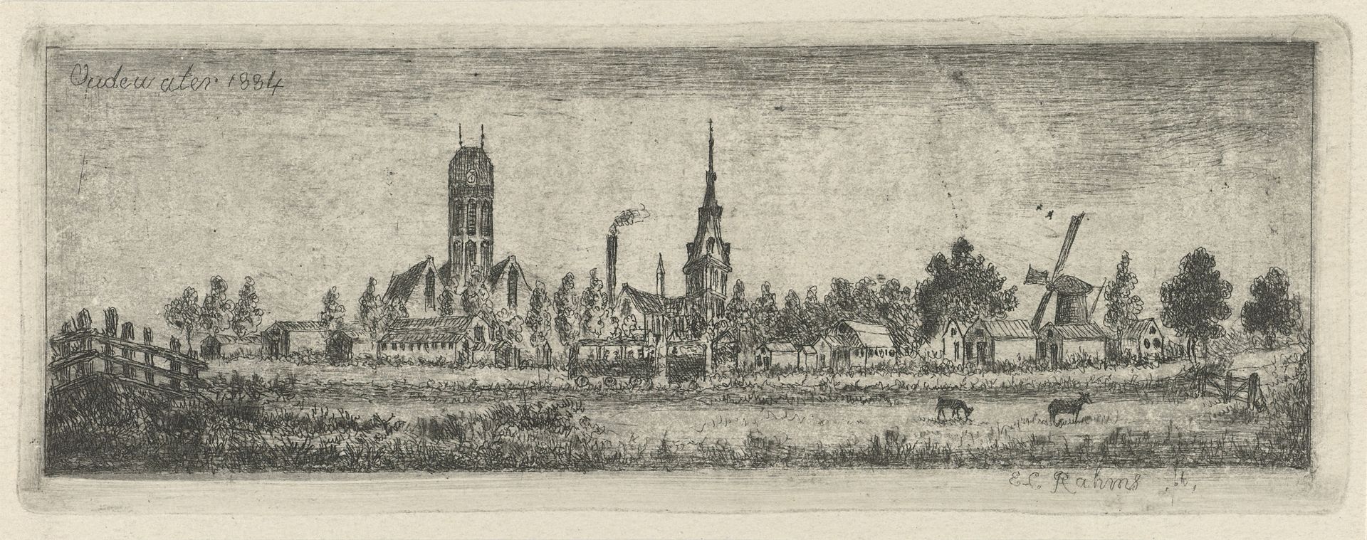 Gezicht op Oudewater by Eberhard Cornelis Rahms