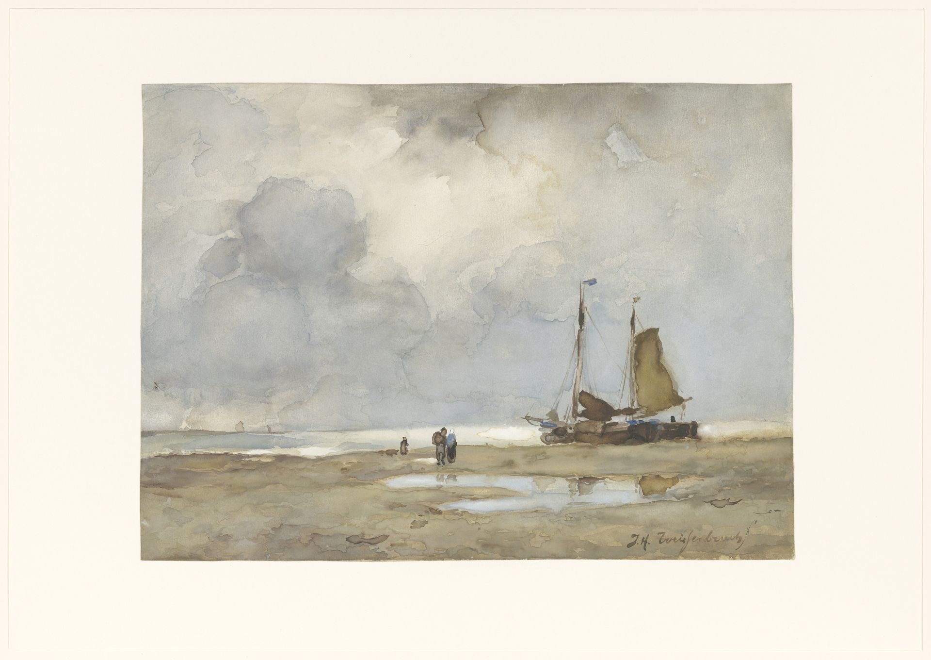View on the Beach by Johan Hendrik Weissenbruch