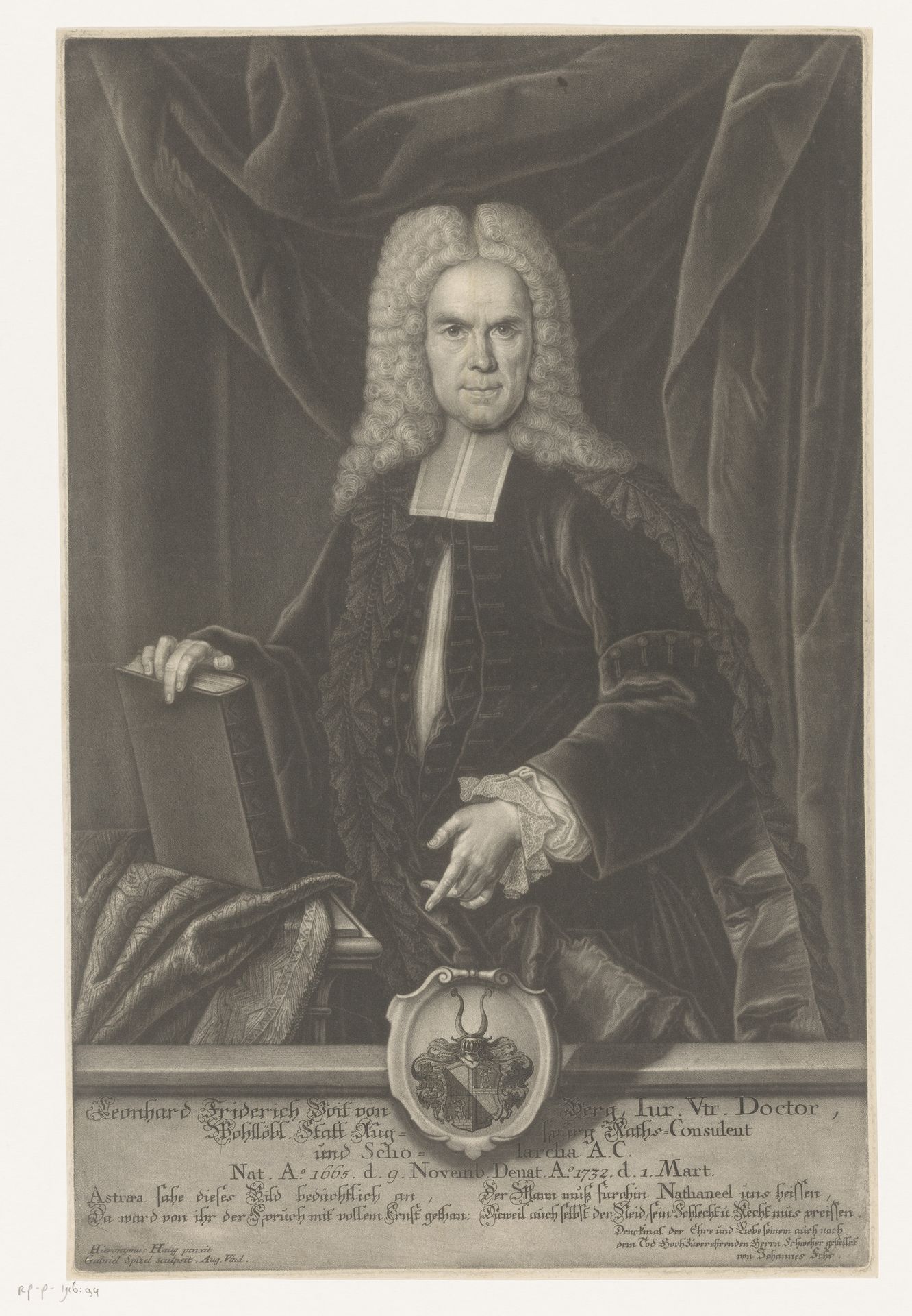 Portret van Leonhard Friedrich Voit von Berg by Gabriel Spitzel
