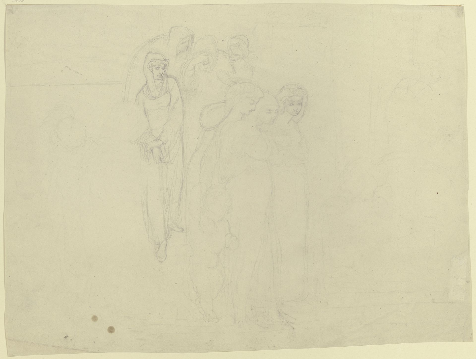 Ein Zug trauernder Frauen nach rechts by Victor Müller