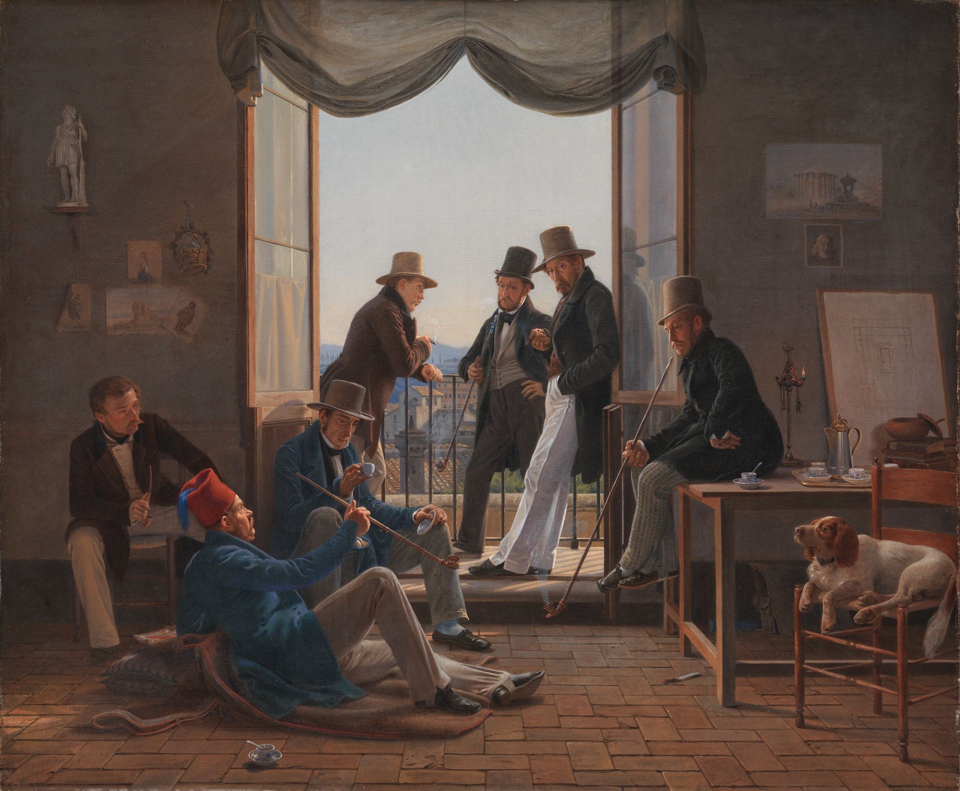 A Group of Danish Artists in Rome by Constantin Hansen